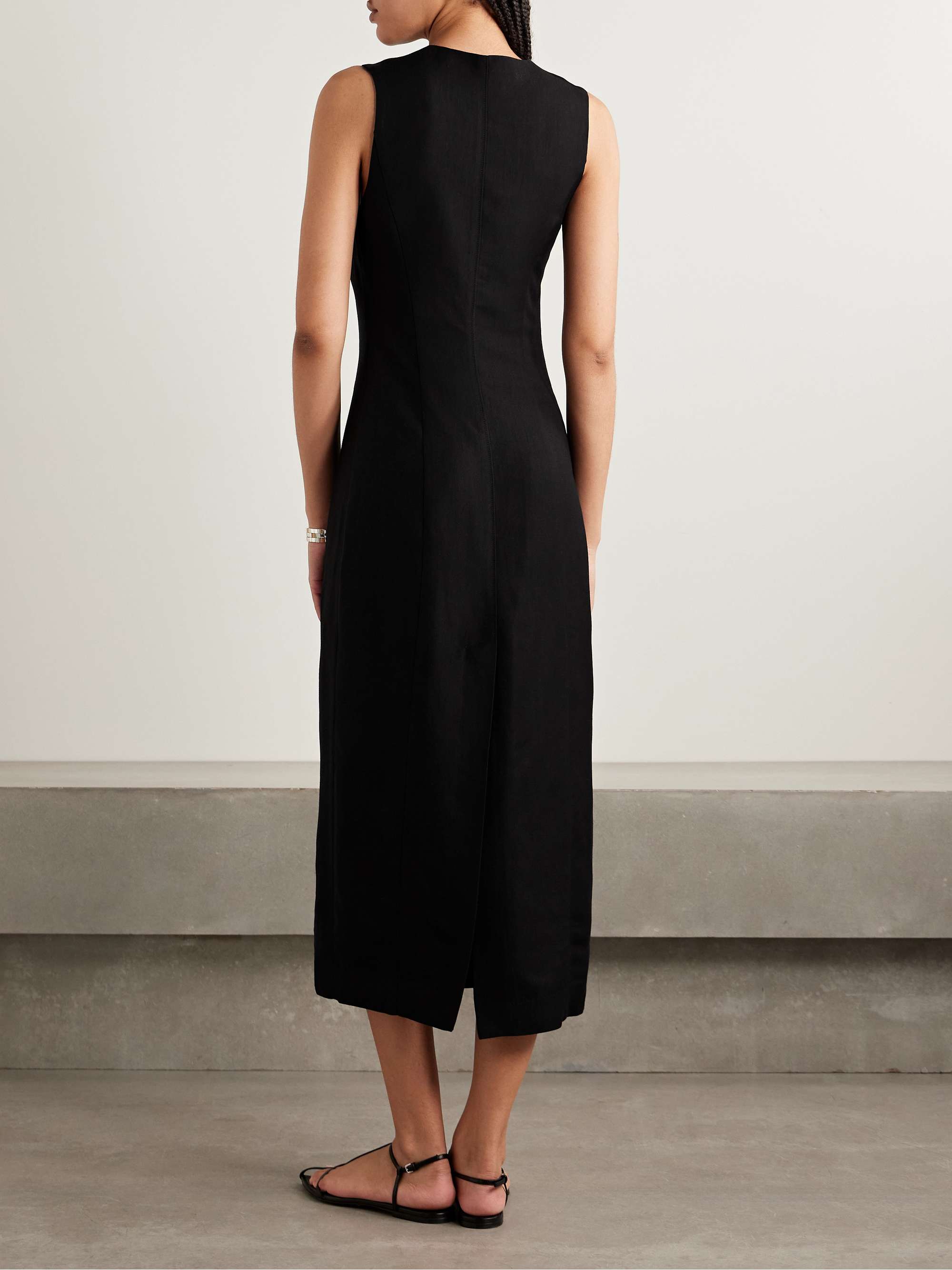 + Argent twill midi dress view