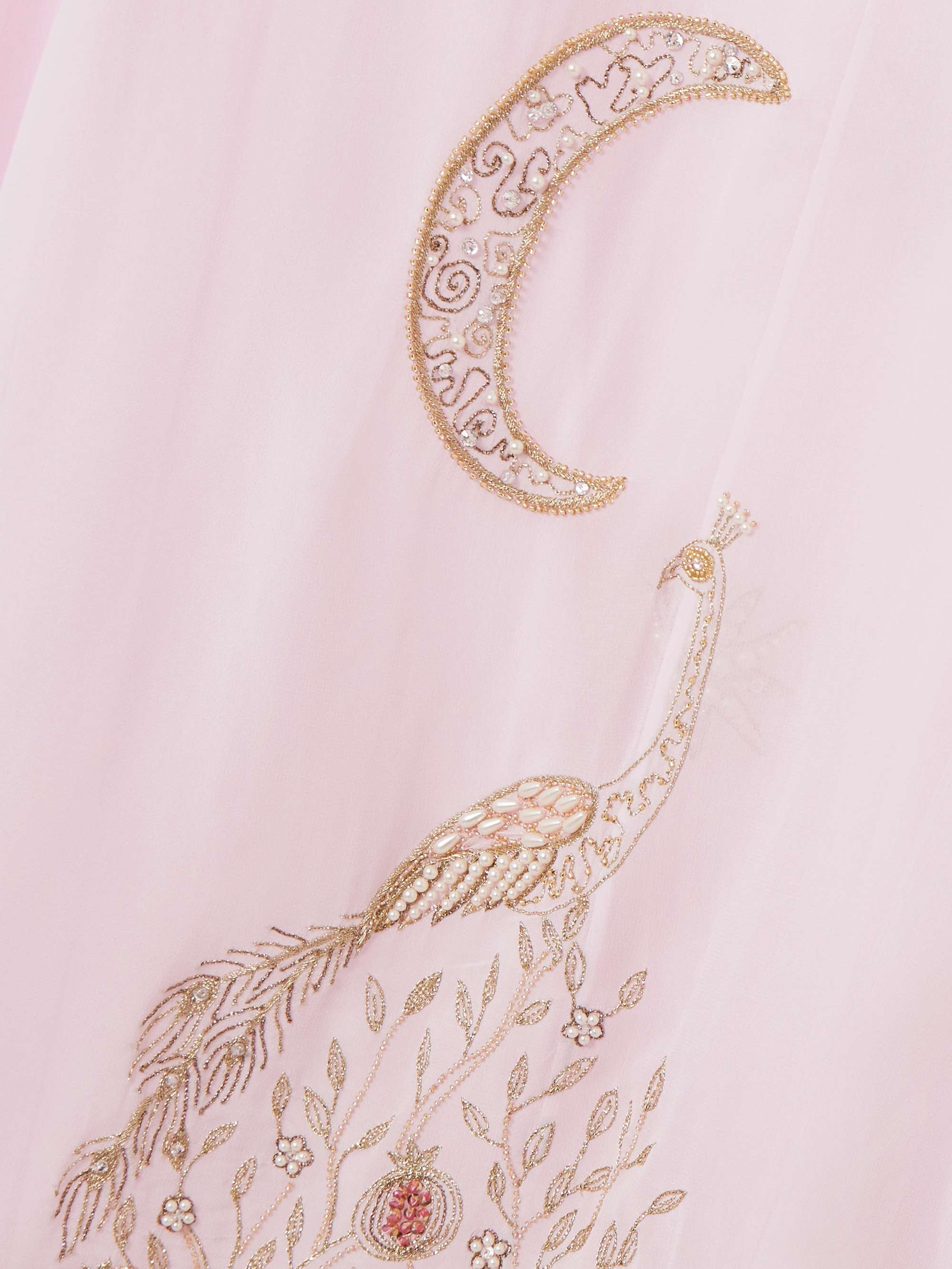 Nova satin-trimmed embellished georgette cape view