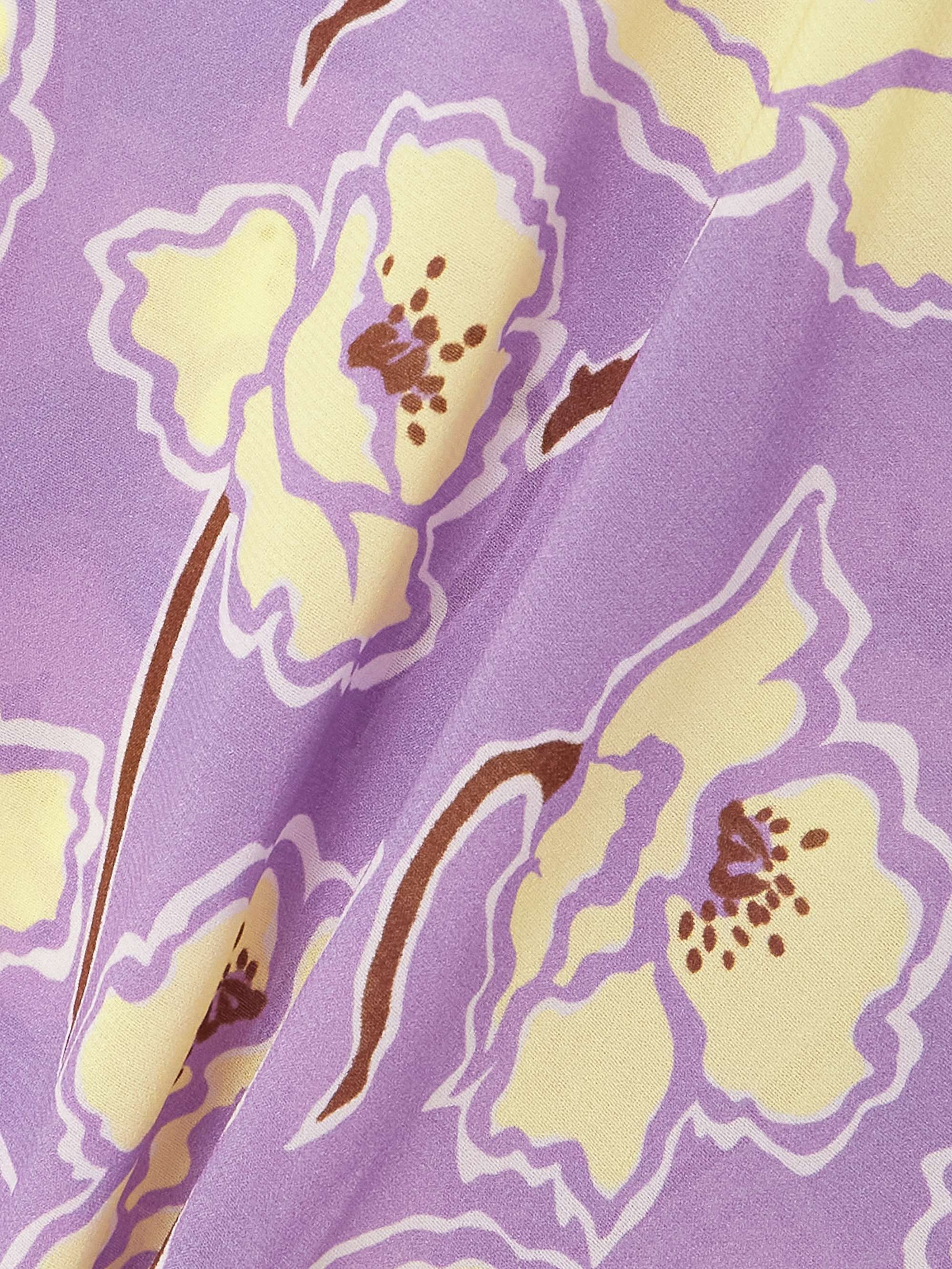 Belted floral-print silk-blend georgette midi dress view