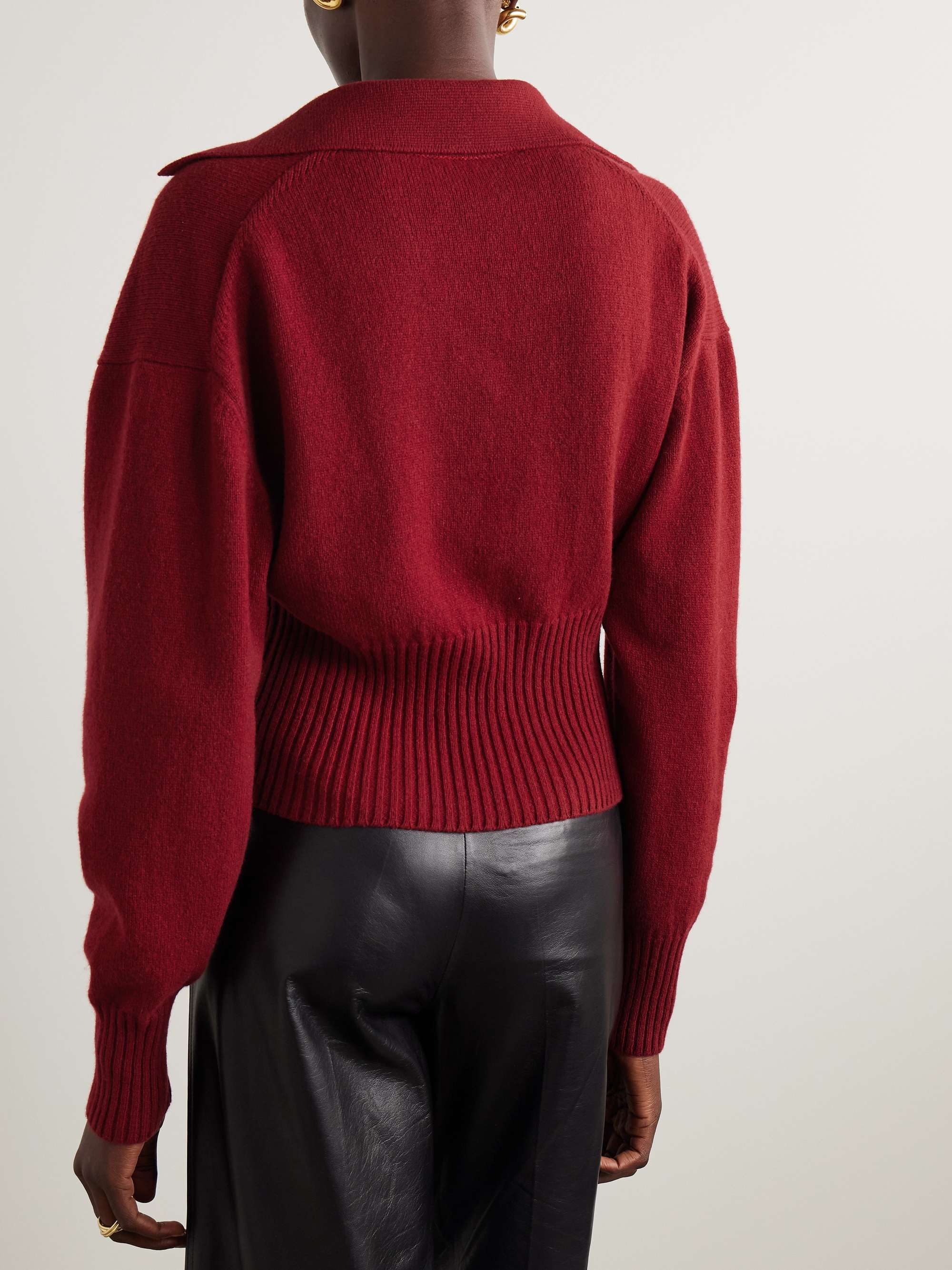 Jeanne ribbed cashmere and wool-blend polo sweater view