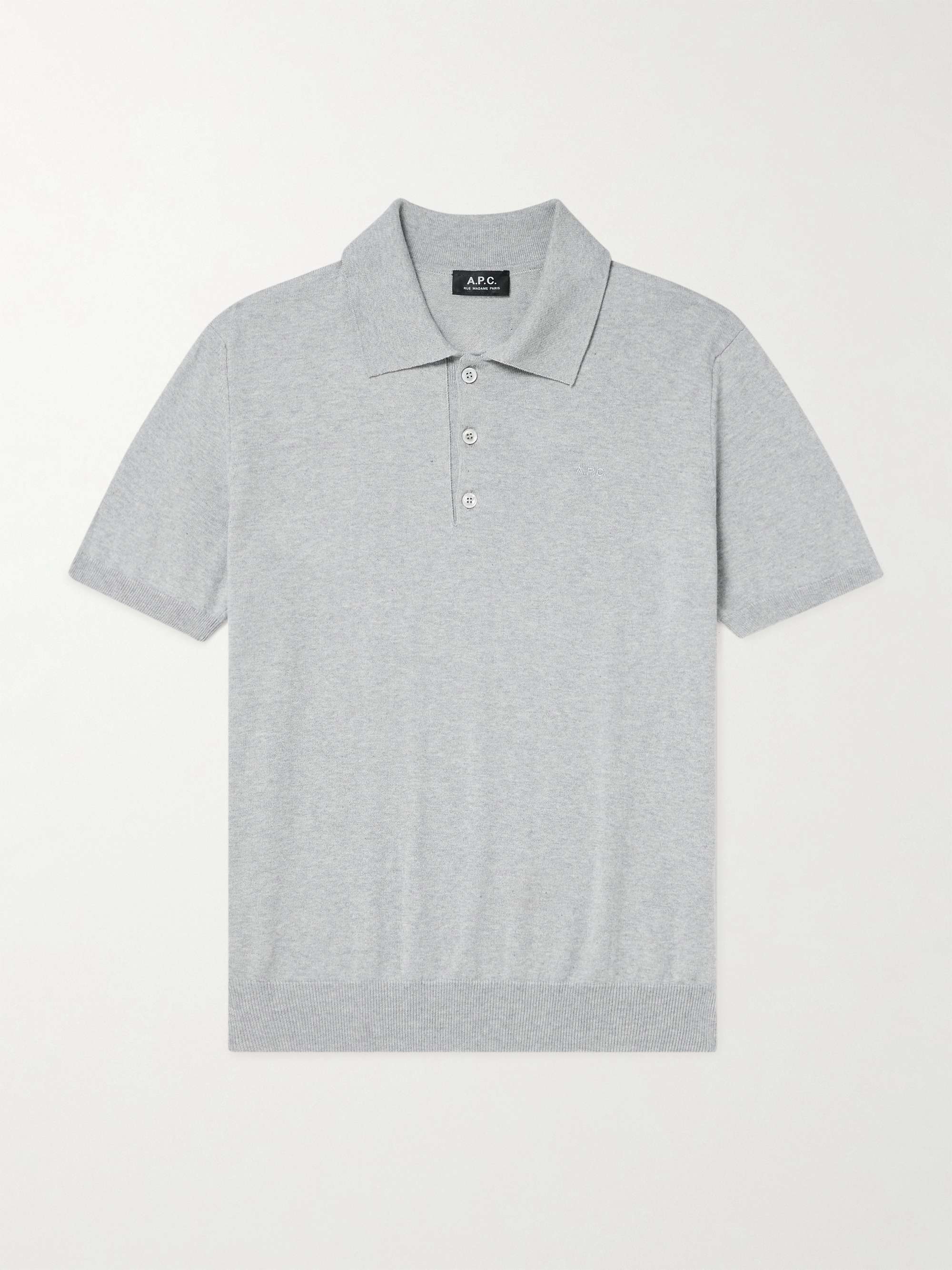 Gregory Slim-Fit Logo-Embroidered Cotton and Cashmere-Blend Polo Shirt view