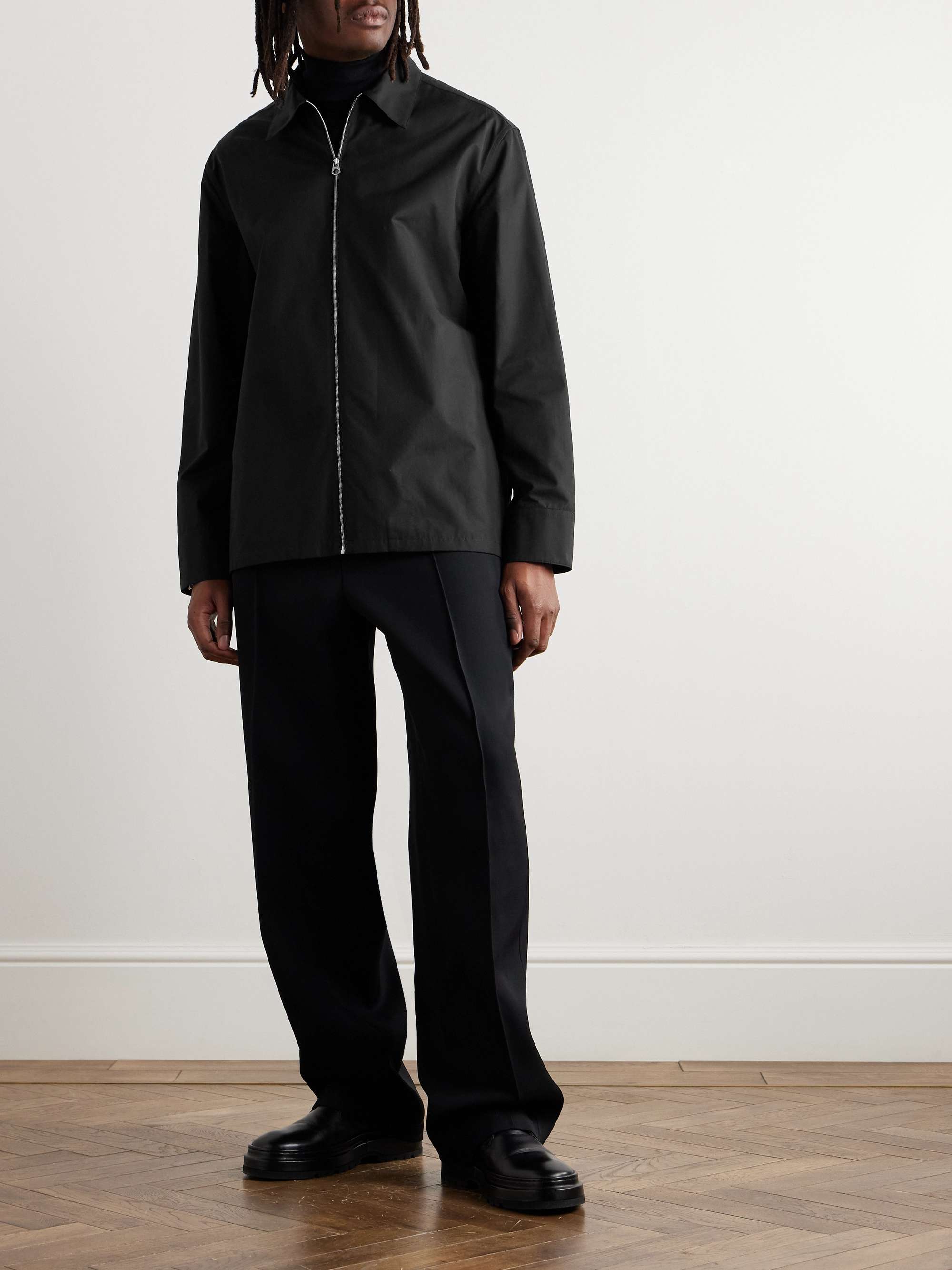 Organic Cotton-Twill Zip-Up Overshirt view