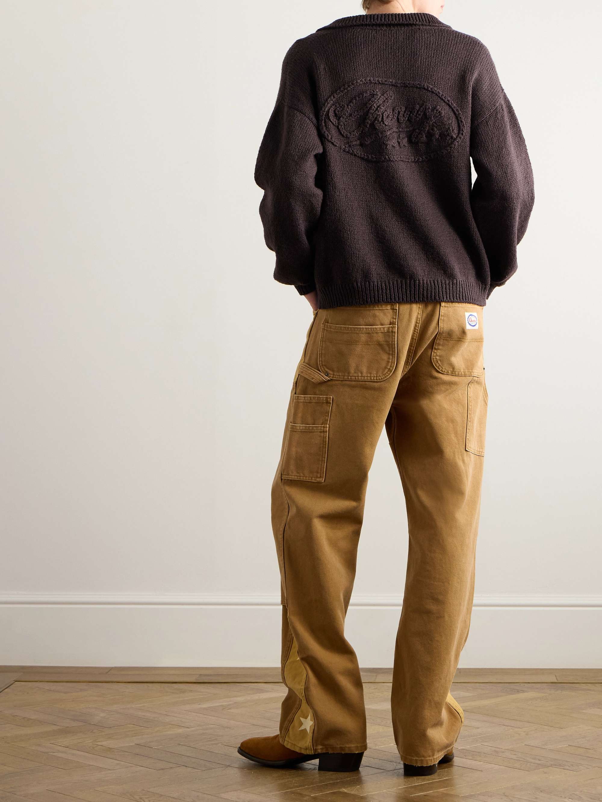 Logo-Embroidered Organic Cotton Sweater view
