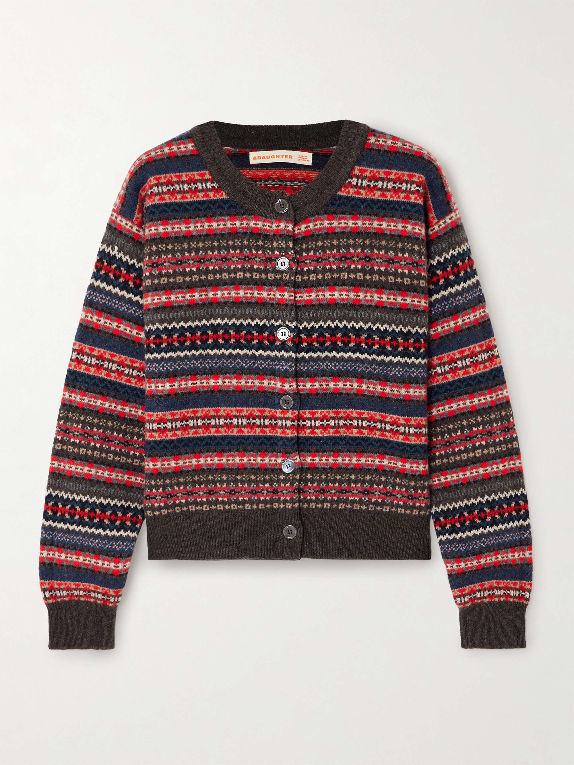 Fair Isle wool cardigan view