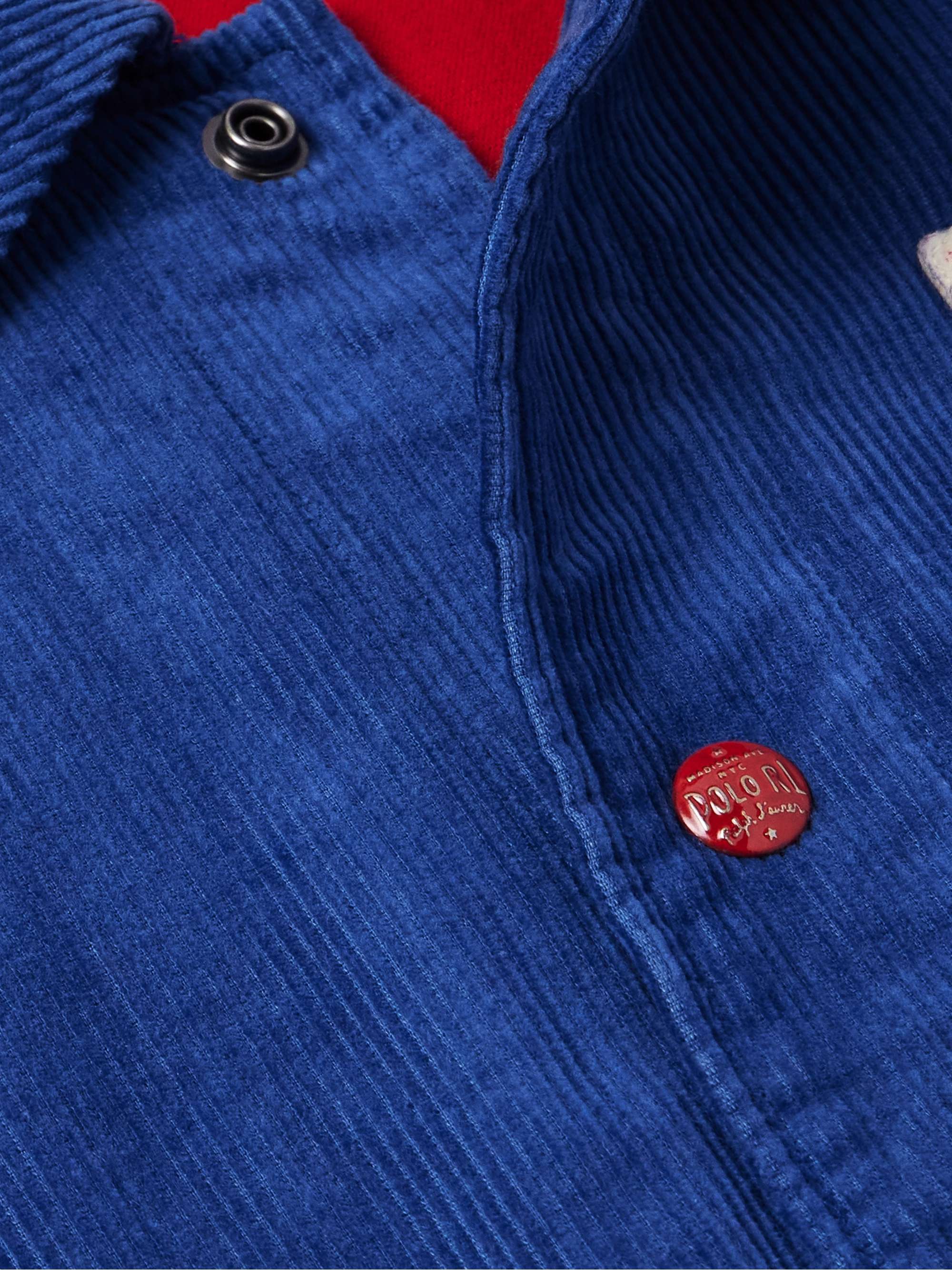 Logo-Appliquéd Cotton-Corduroy Varsity Jacket view