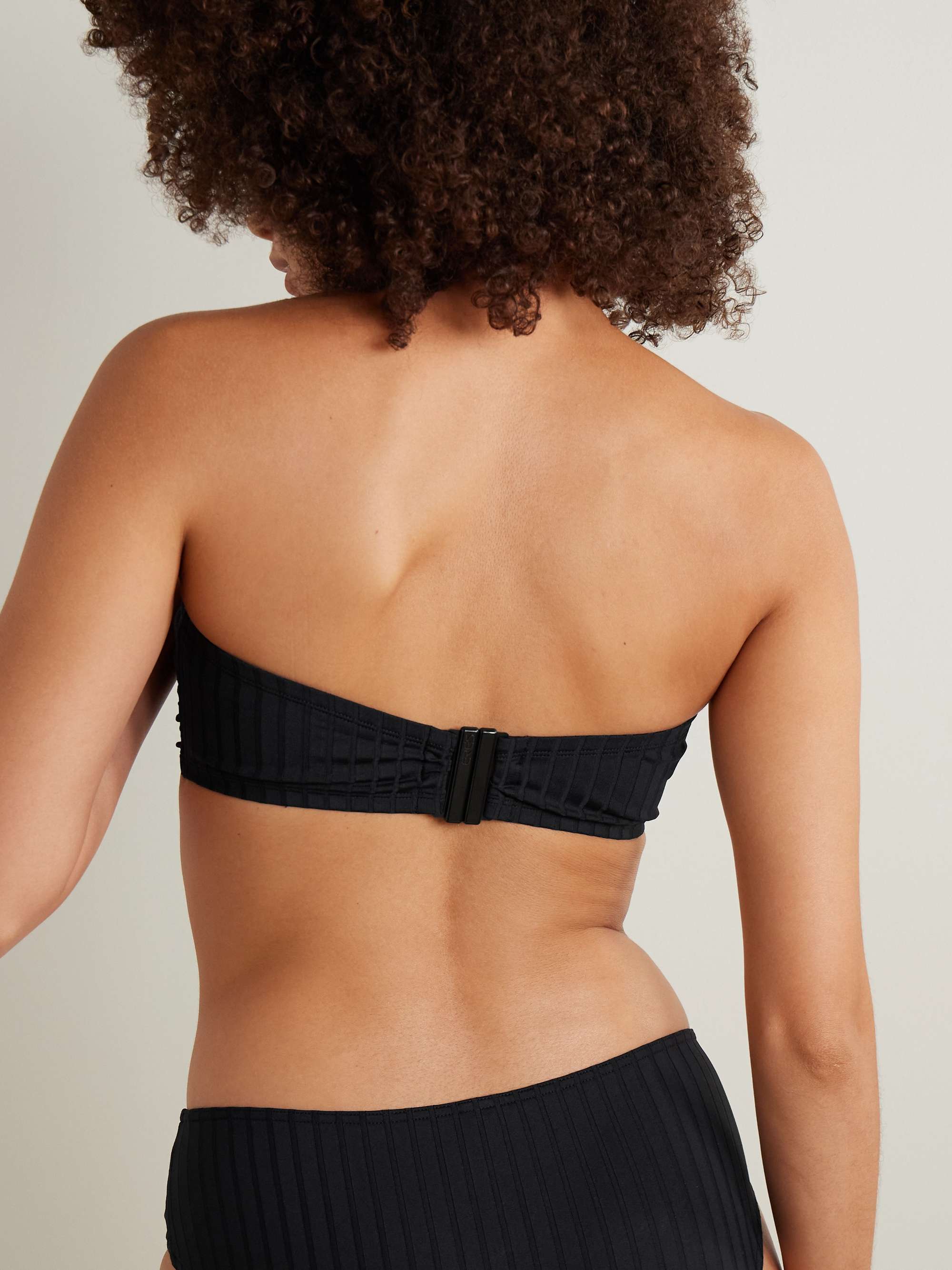 Playa ribbed bandeau bikini top view