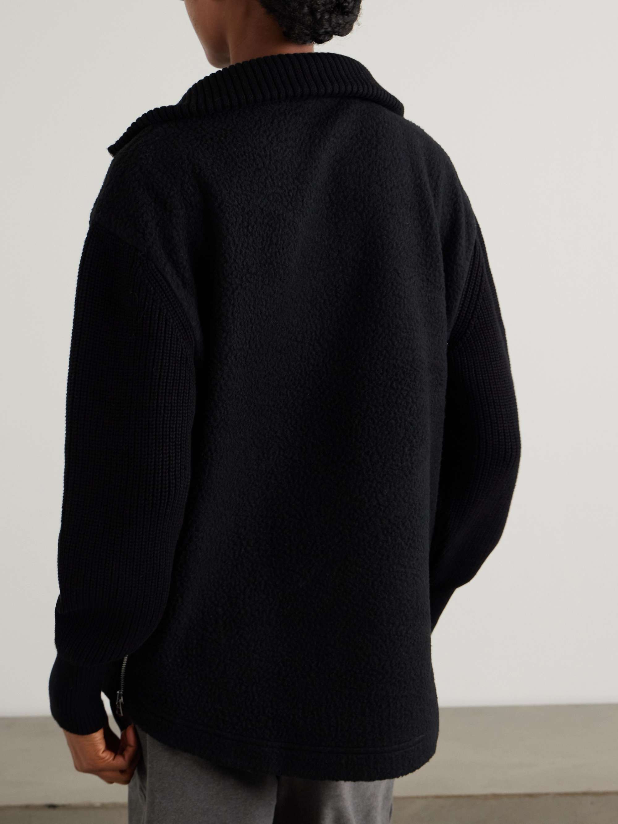 Theresa ribbed-knit and fleece half-zip sweatshirt view