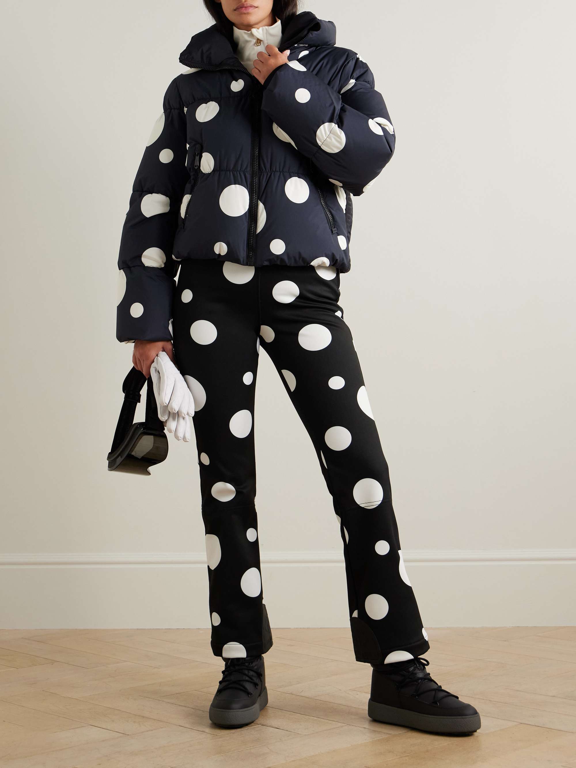 Ballon printed bootcut ski salopettes view