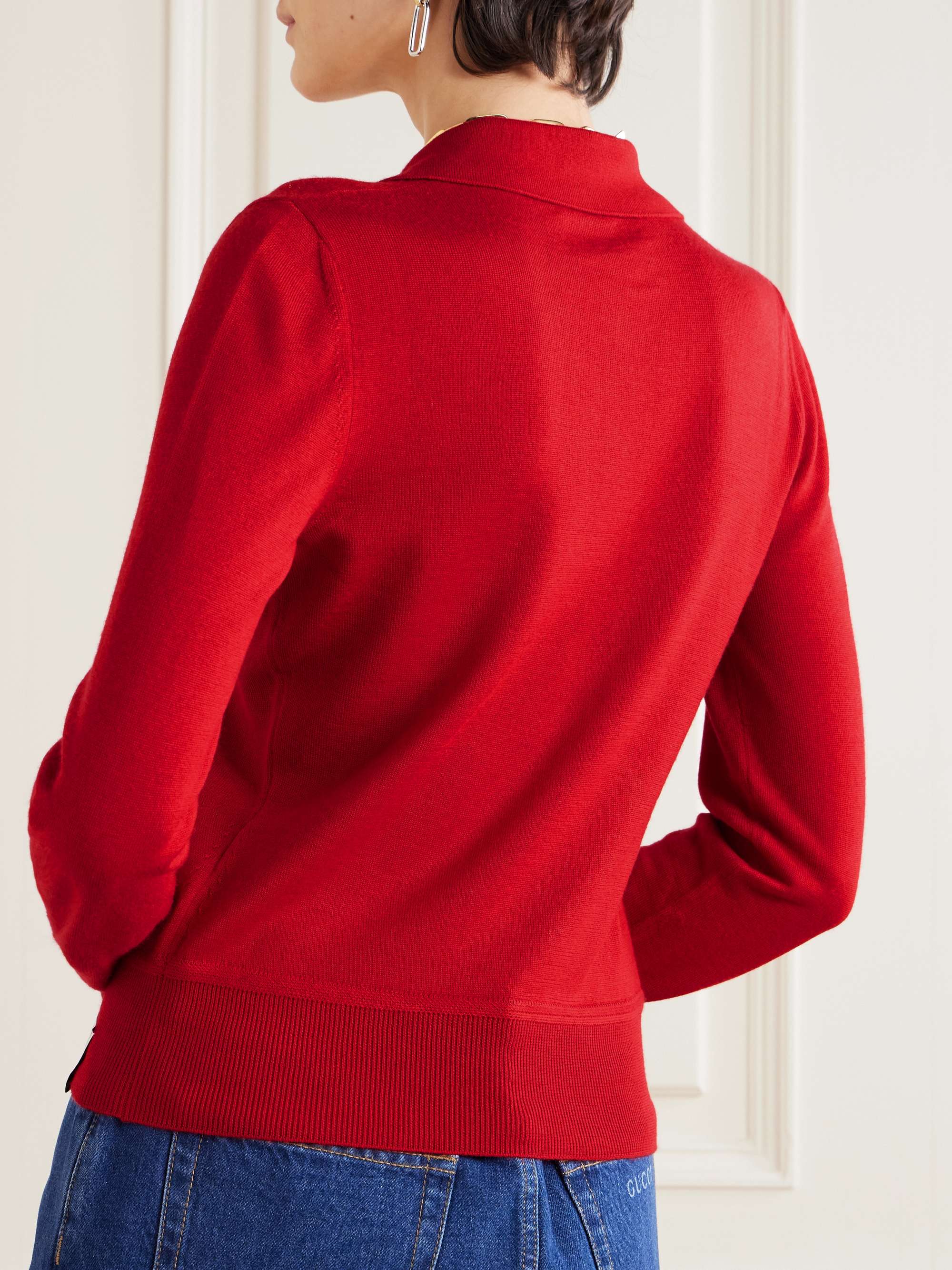 Cashmere and silk-blend polo sweater view