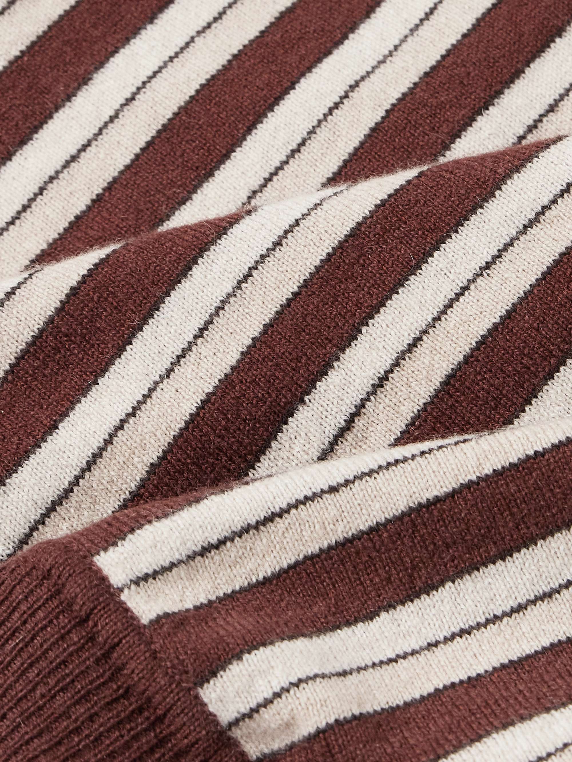 Hogan Striped Virgin Wool and Cashmere-Blend Polo Sweater view