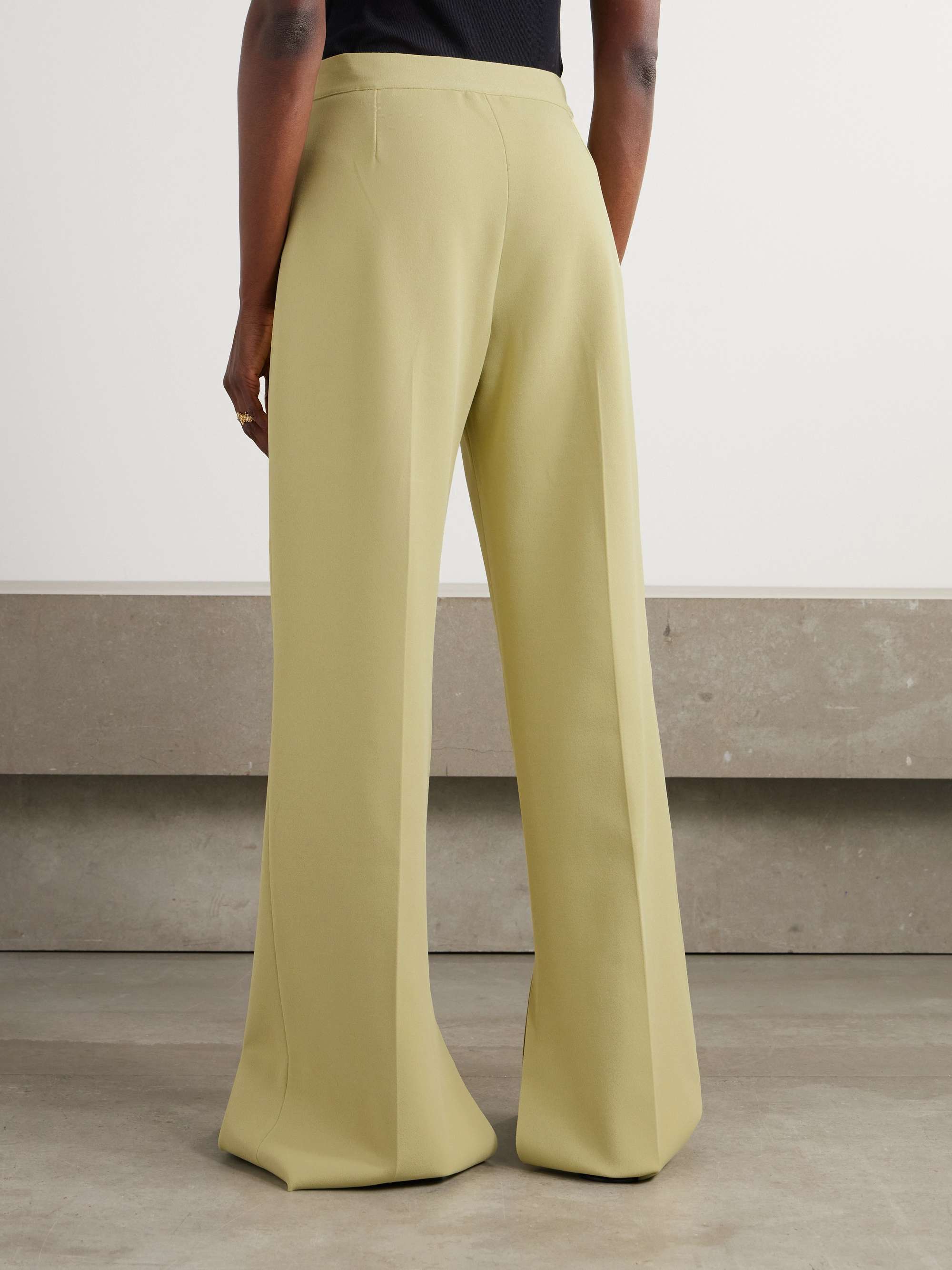 Pleated knitted straight-leg pants view