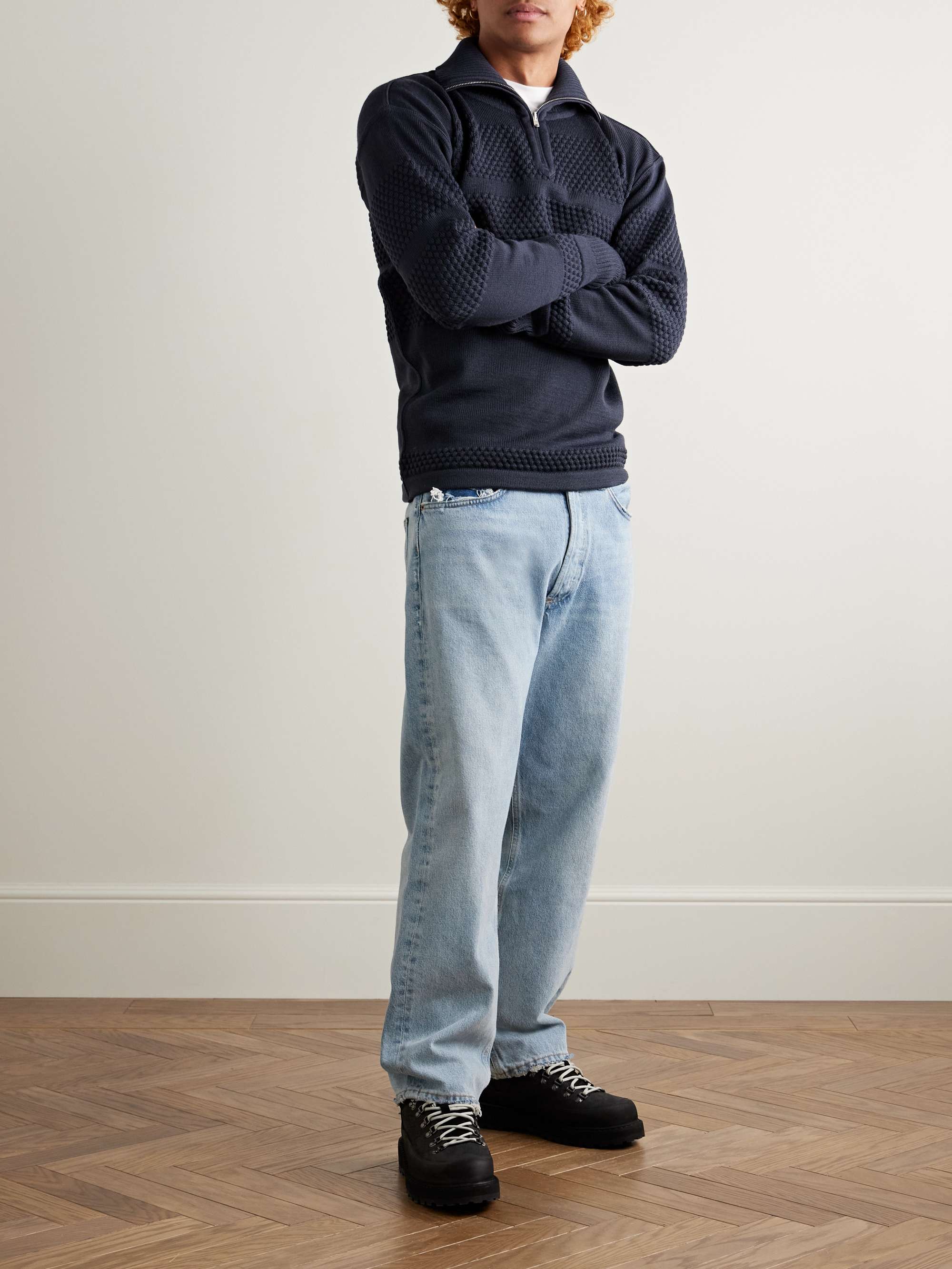 Fisherman Virgin Wool Half-Zip Sweater view