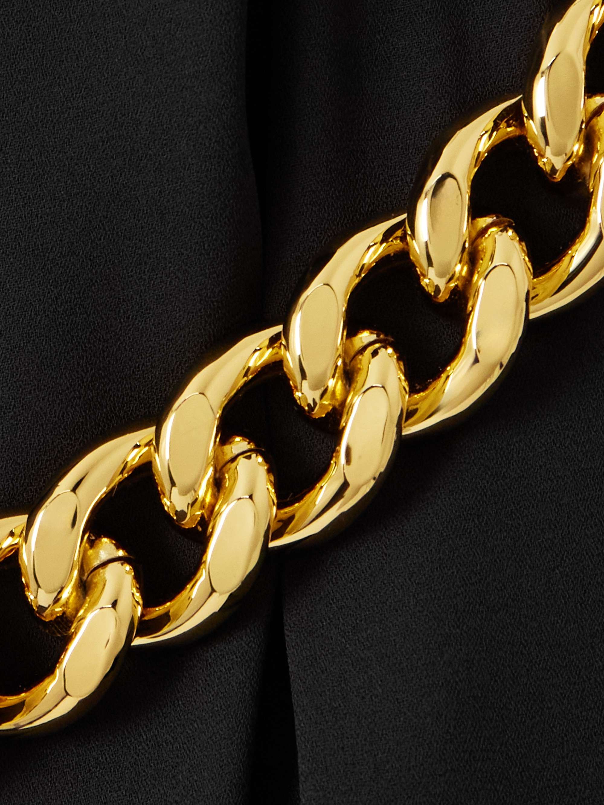 Chain-embellished pleated crepe maxi skirt view