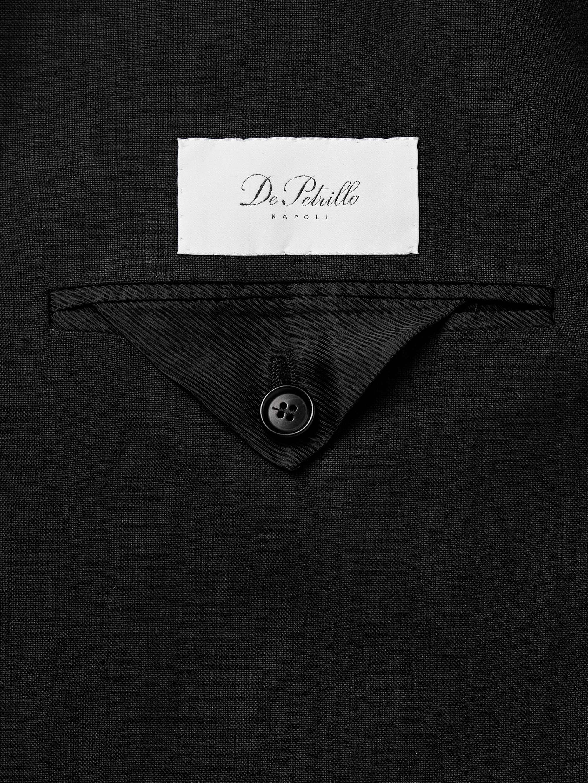 Cantone Shawl-Collar Double-Breasted Linen Tuxedo Jacket view