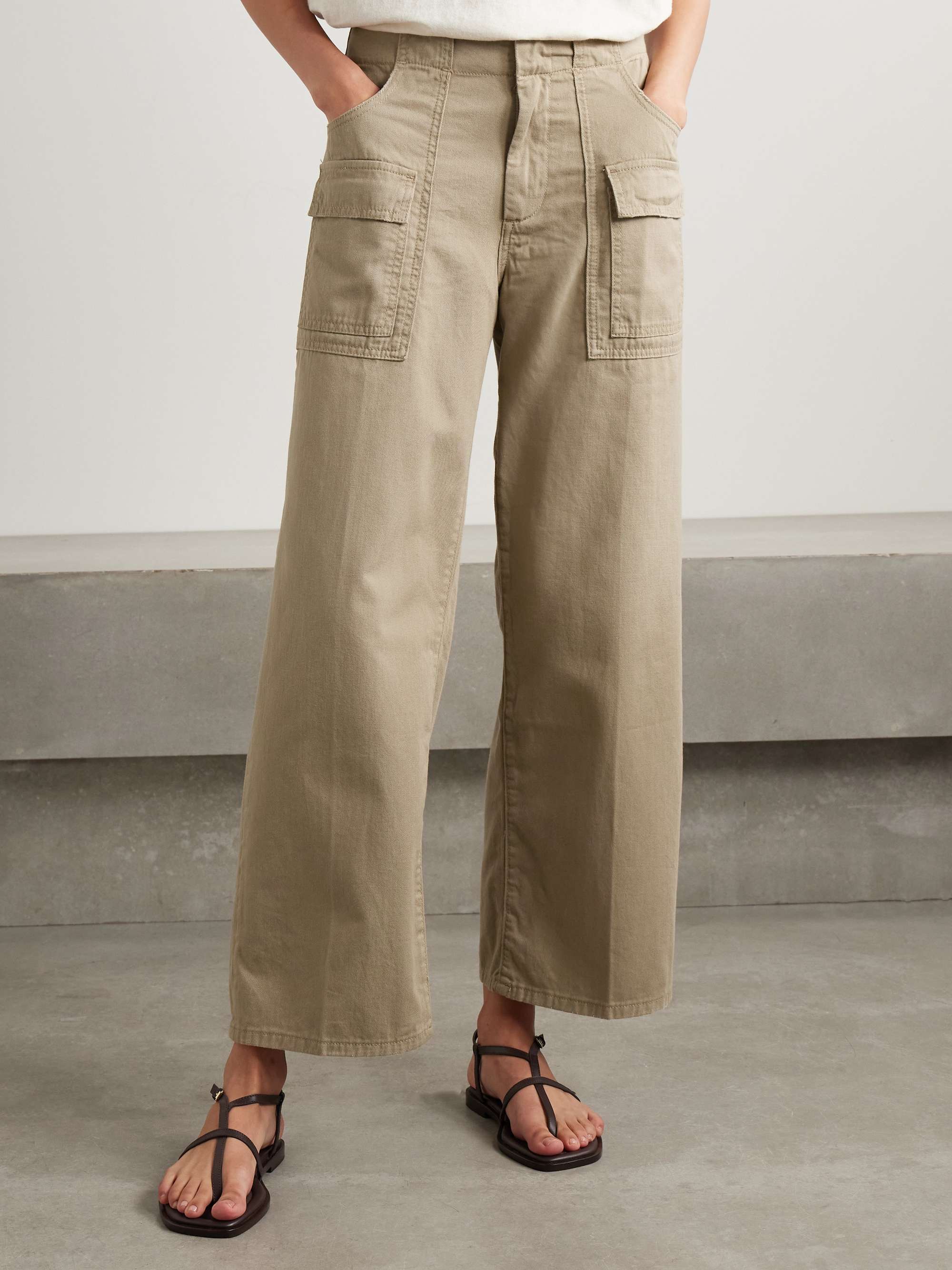 The Arizona cotton-twill wide-leg cargo pants view