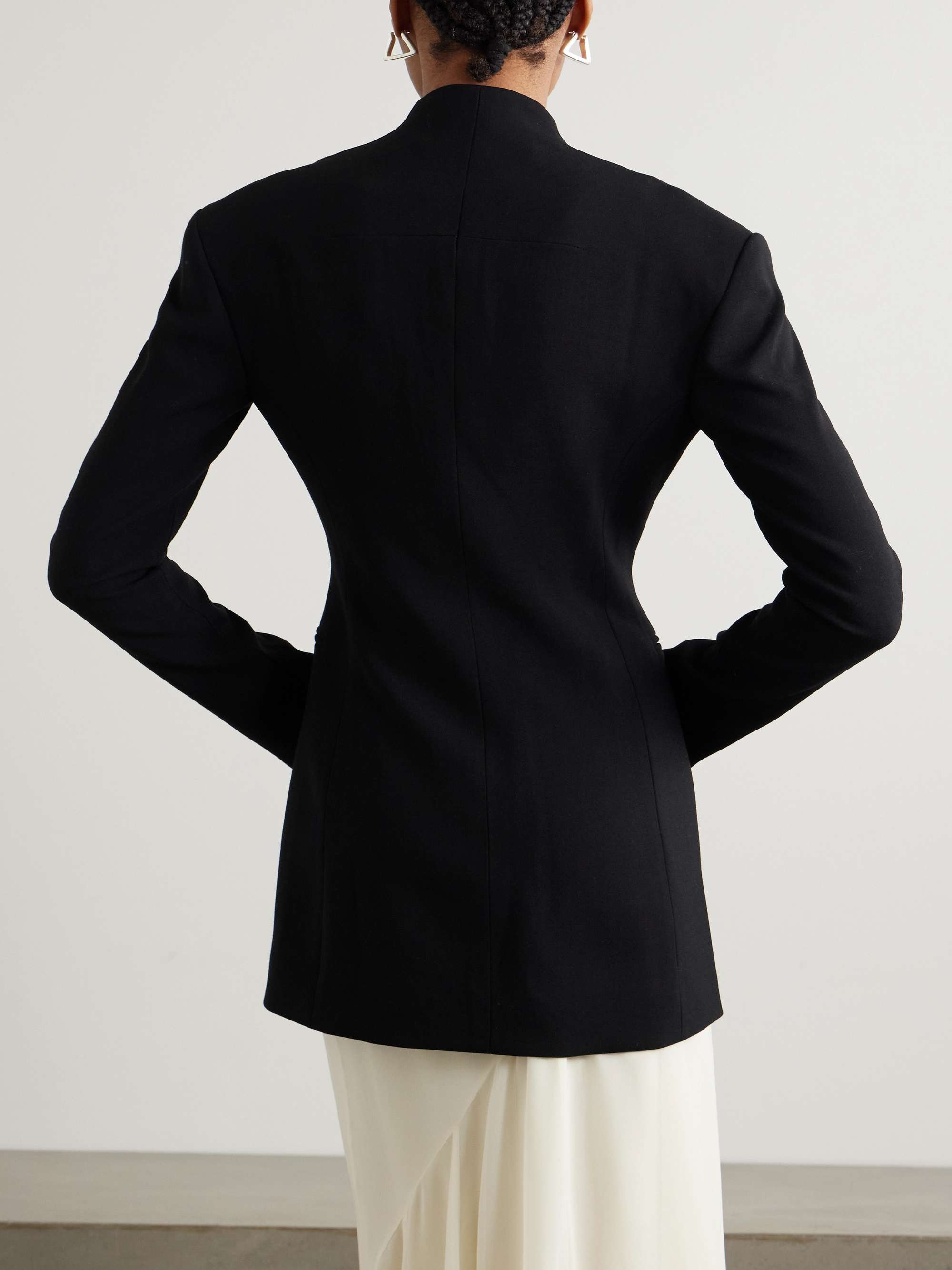 Aster asymmetric crepe blazer view