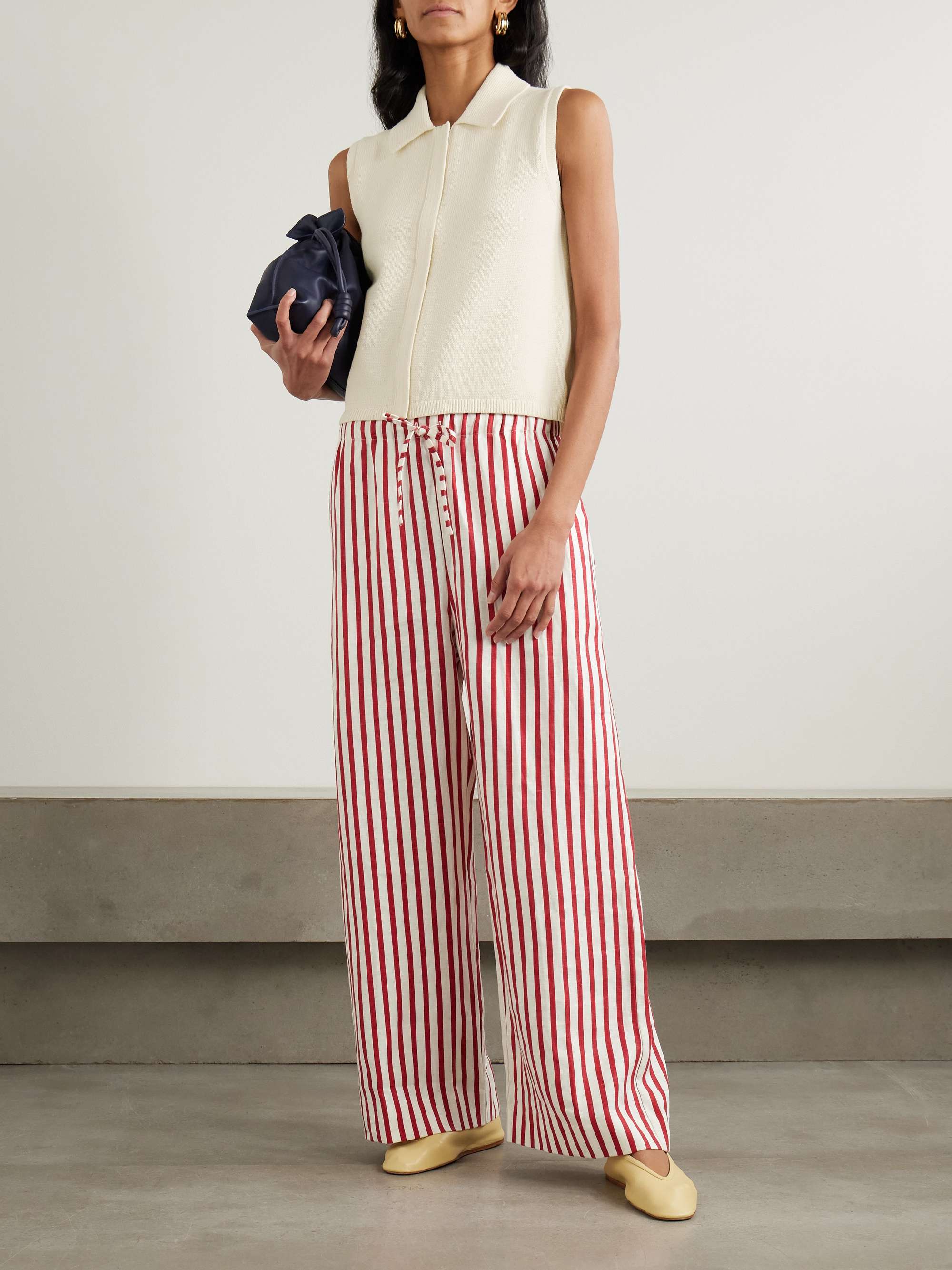 Cropped cotton-blend vest view