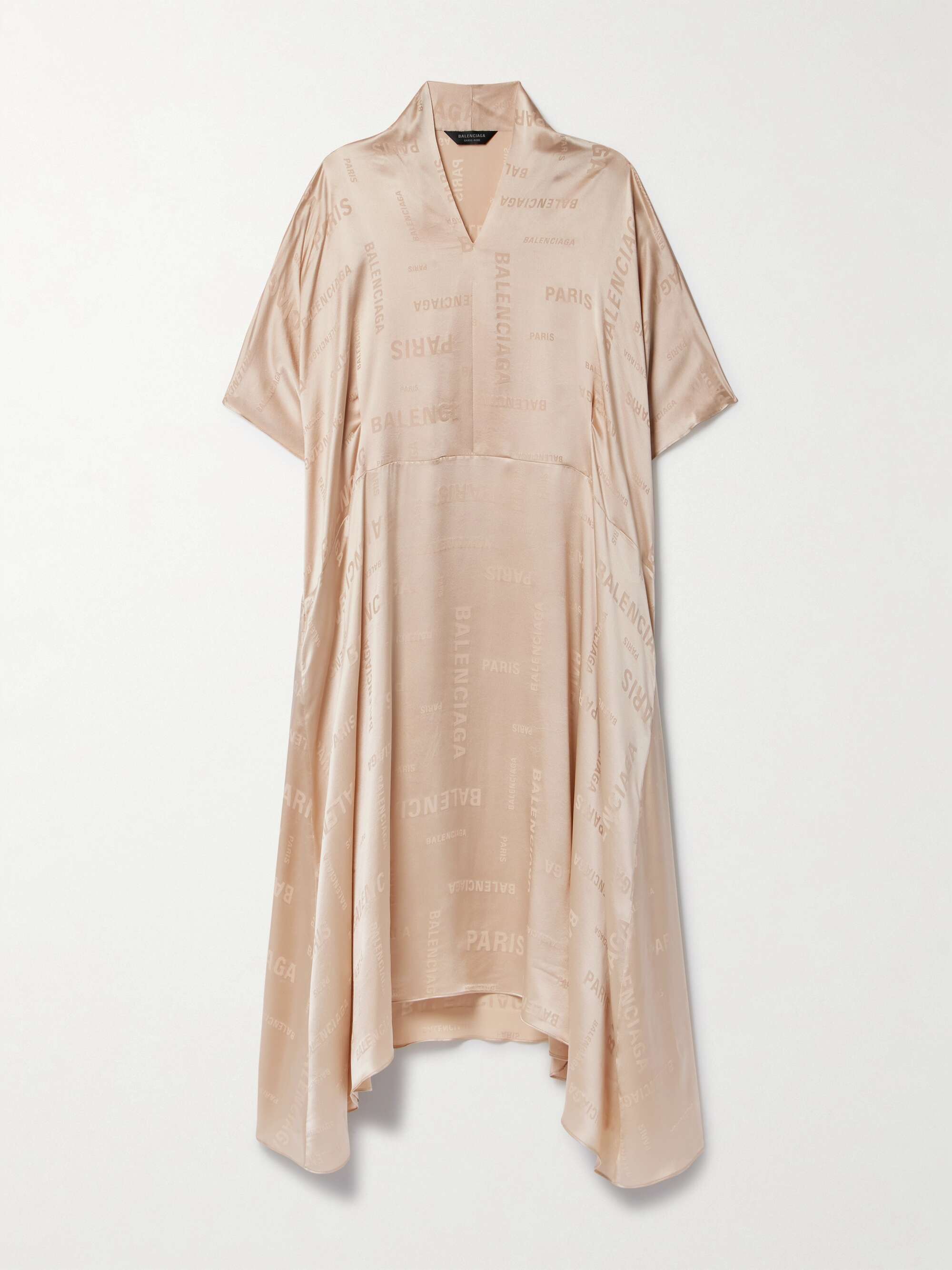 Oversized asymmetric silk-jacquard midi dress view