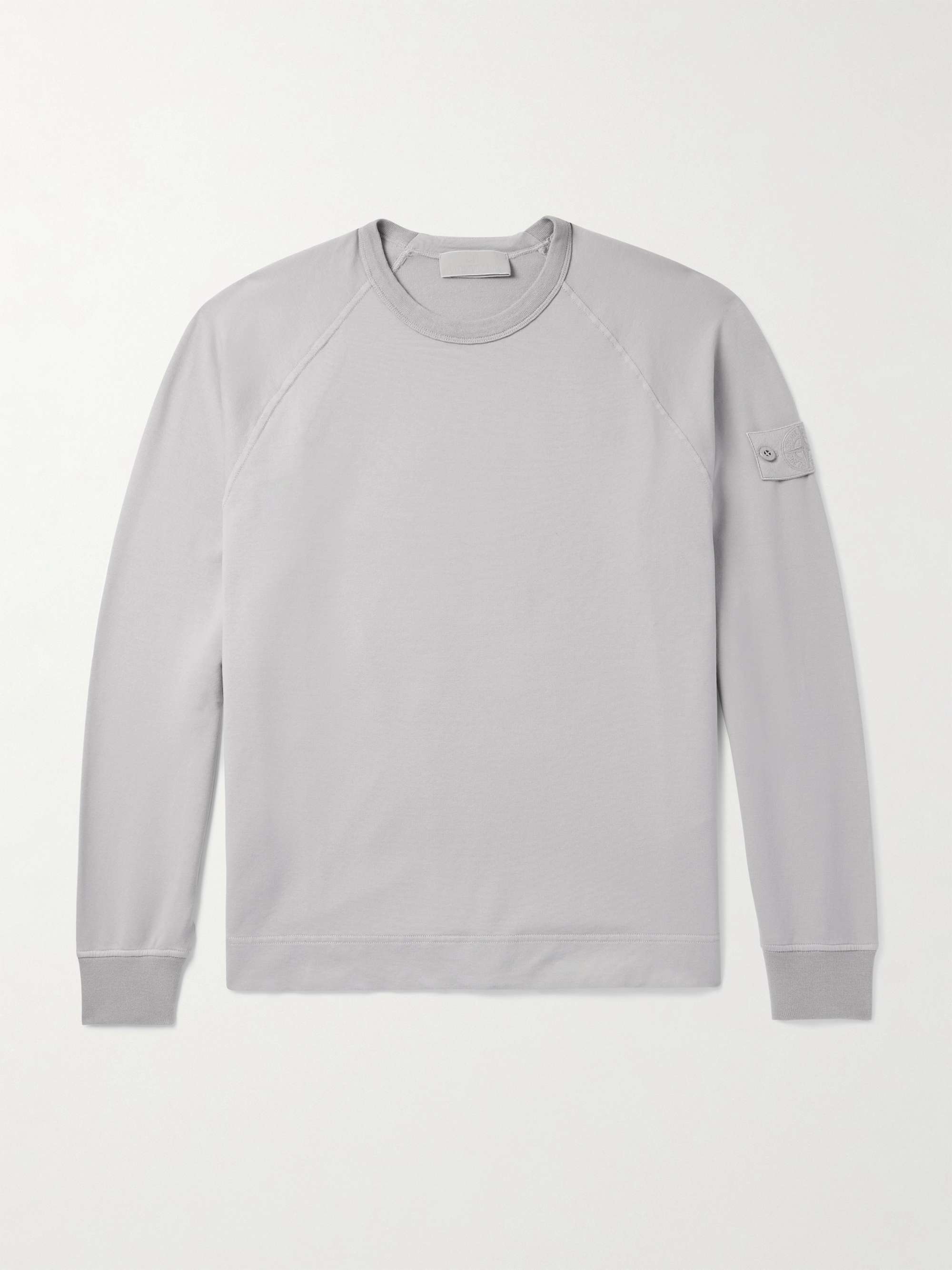 Ghost Logo-Appliquéd Garment-Dyed Cotton-Blend Jersey Sweatshirt view