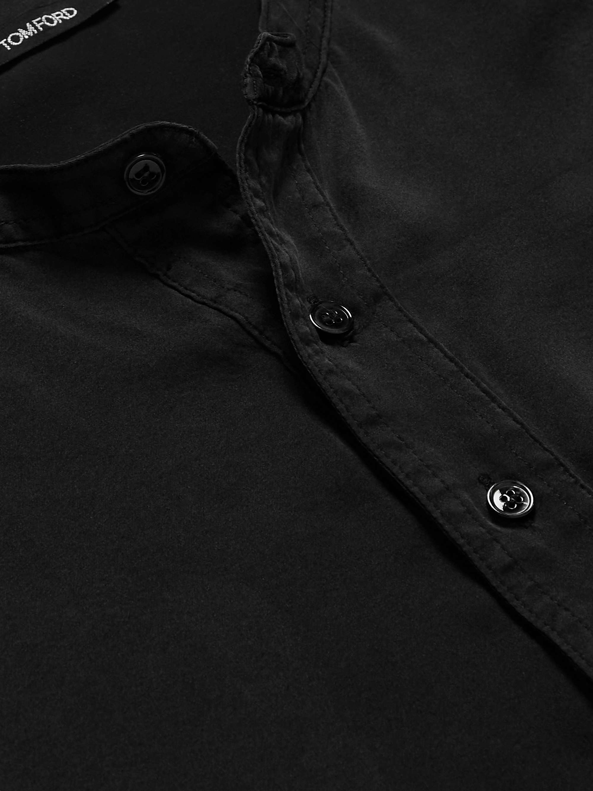 Stretch-Silk Satin Henley Pyjama Top view