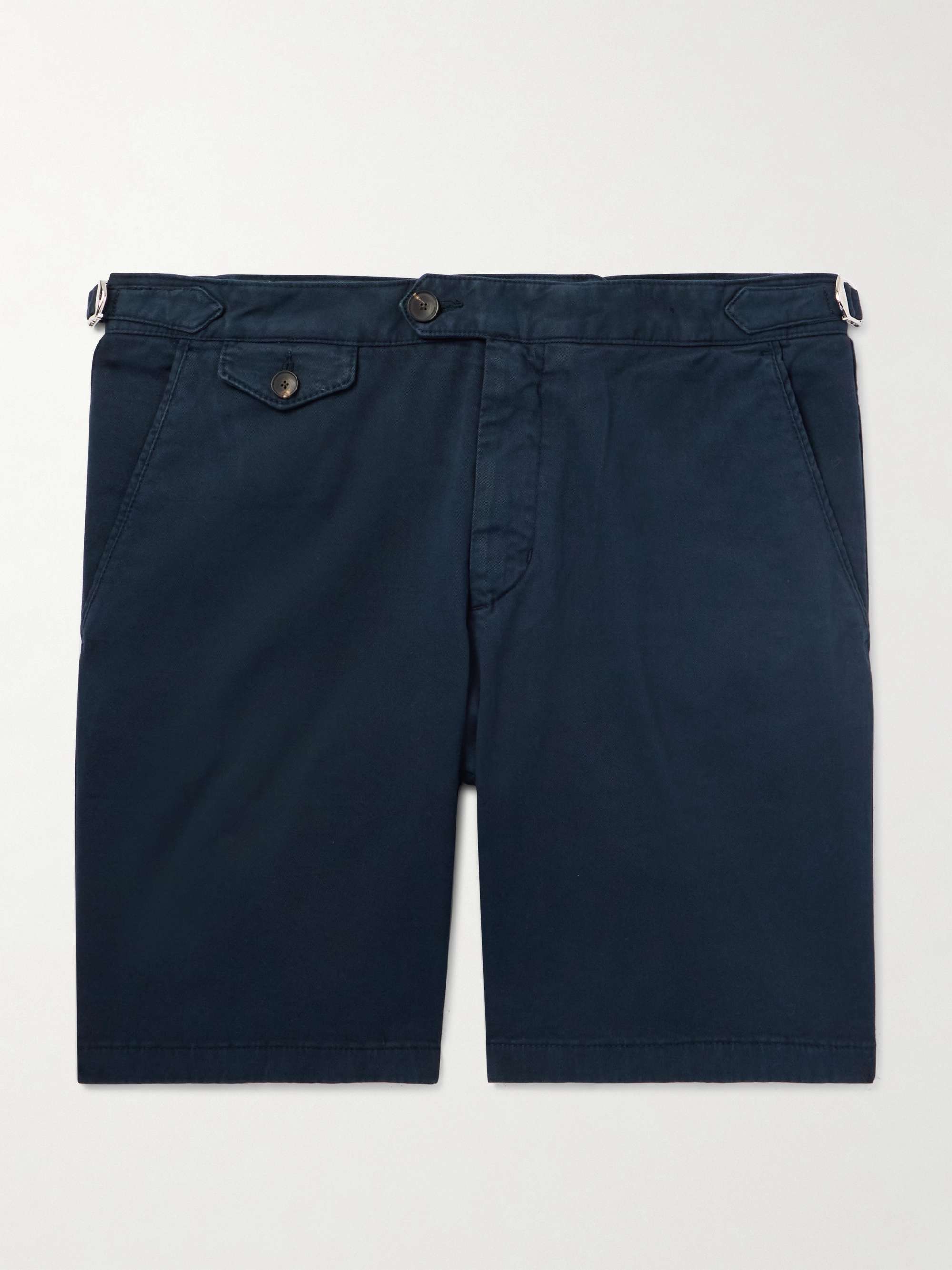 Straight-Leg Organic Cotton-Blend Twill Bermuda Shorts view