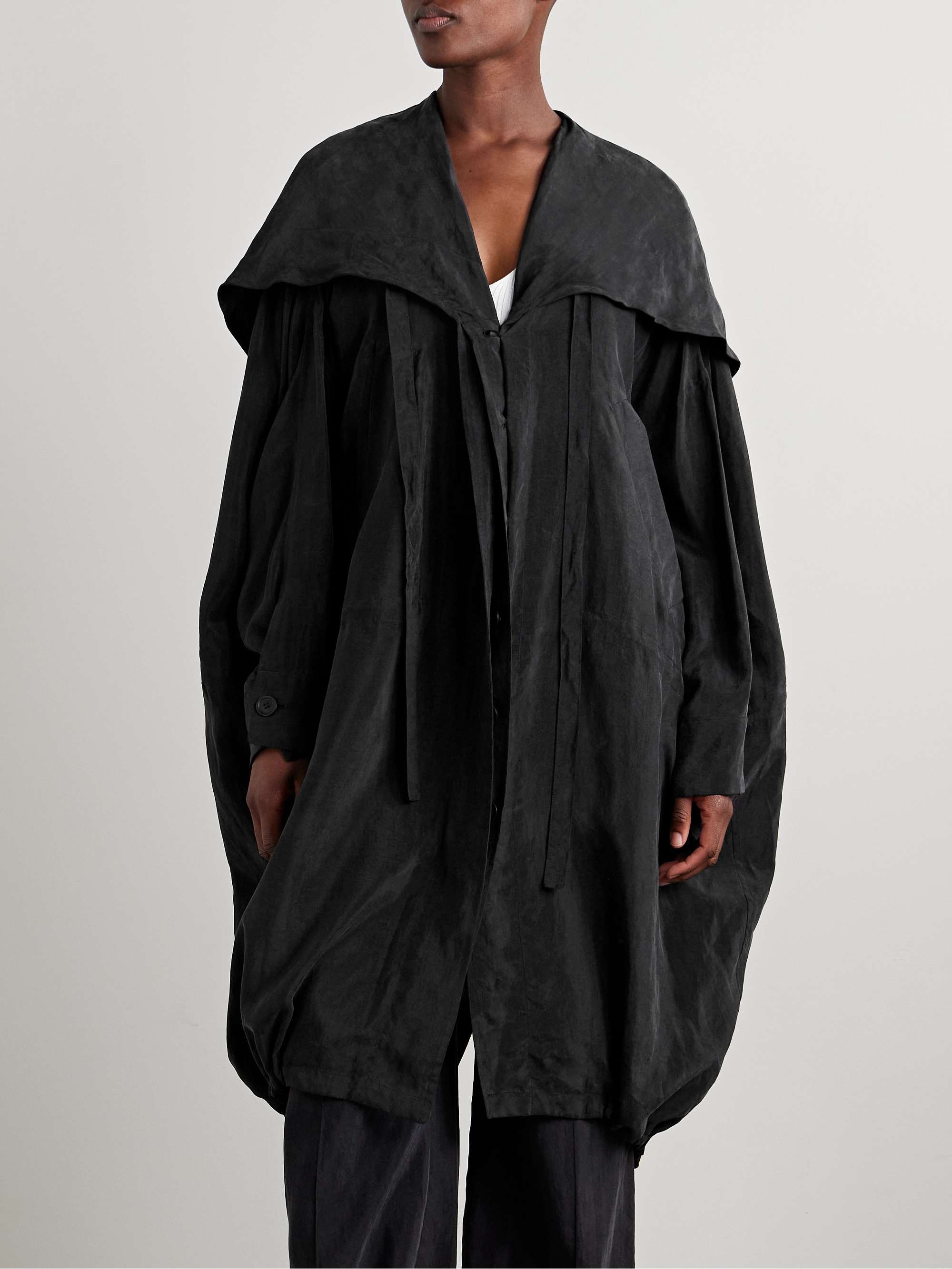 Oversized hooded TENCEL™ Lyocell jacket view