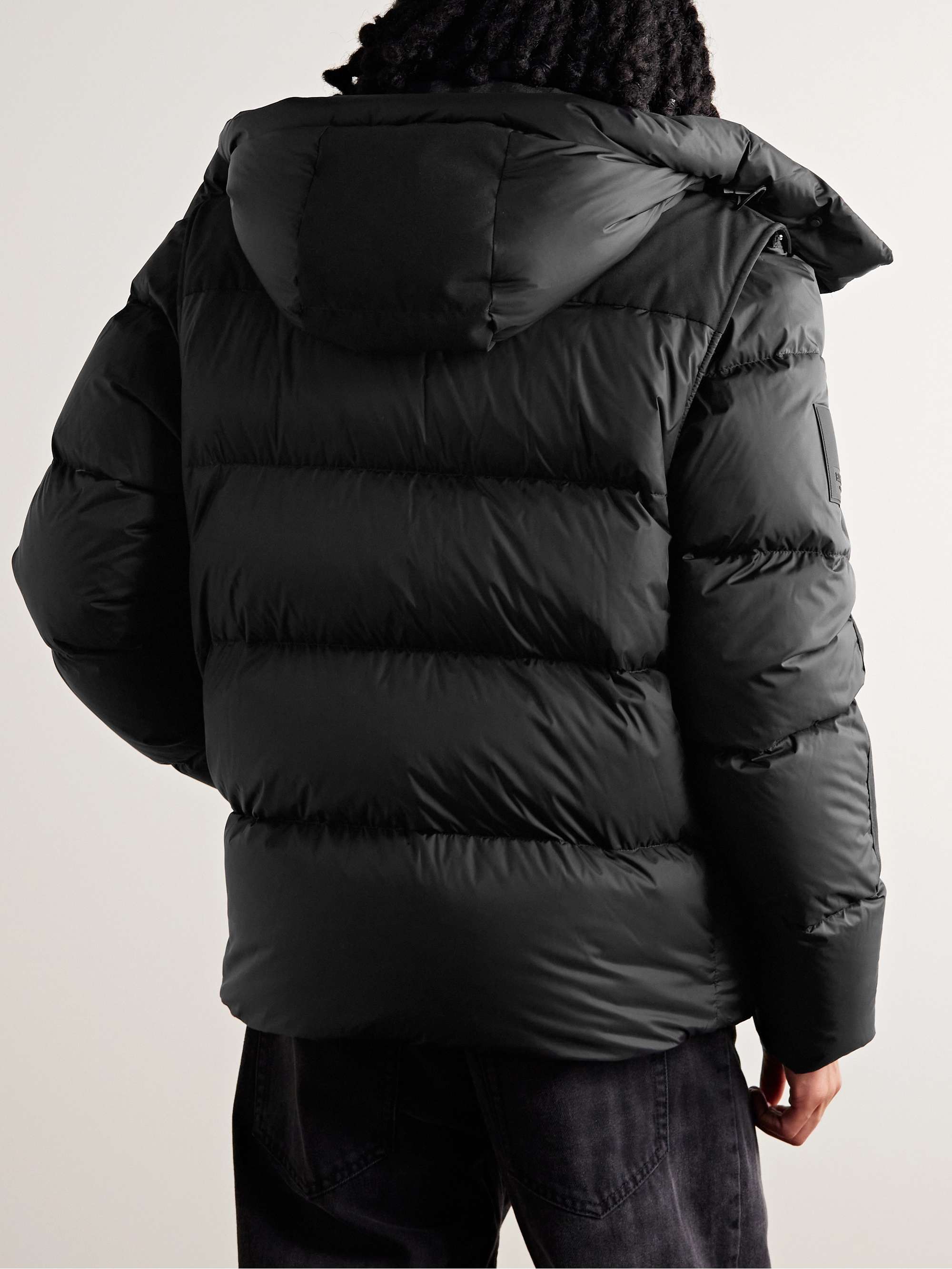Convertible Quilted Shell Hooded Down Jacket view