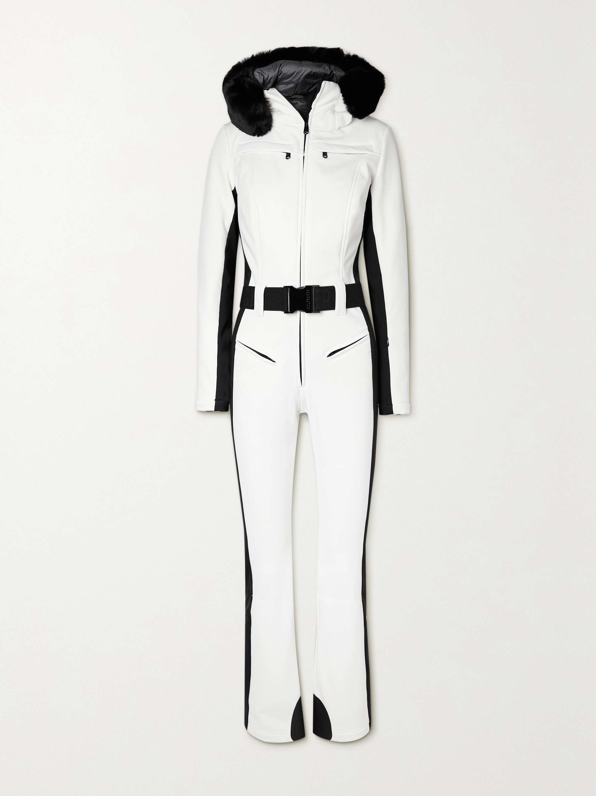 Parry belted hooded faux fur-trimmed ski suit view