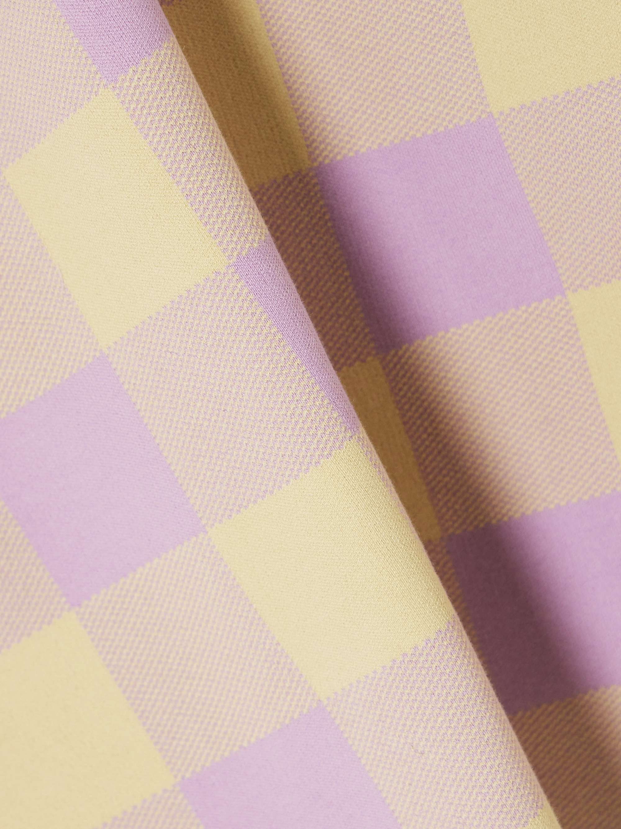 Asher gingham stretch-cotton jacquard top view