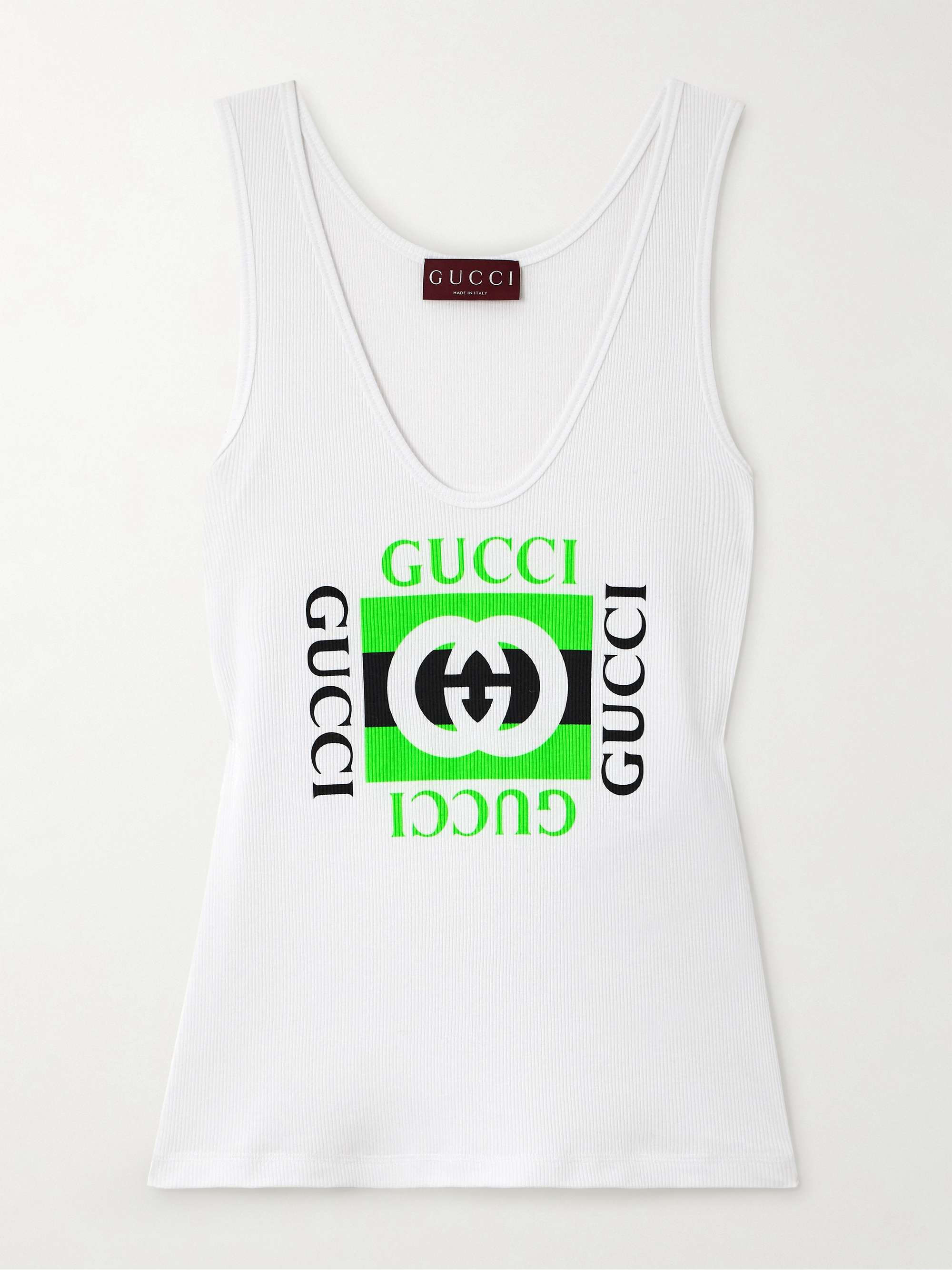 Printed ribbed cotton-jersey tank view