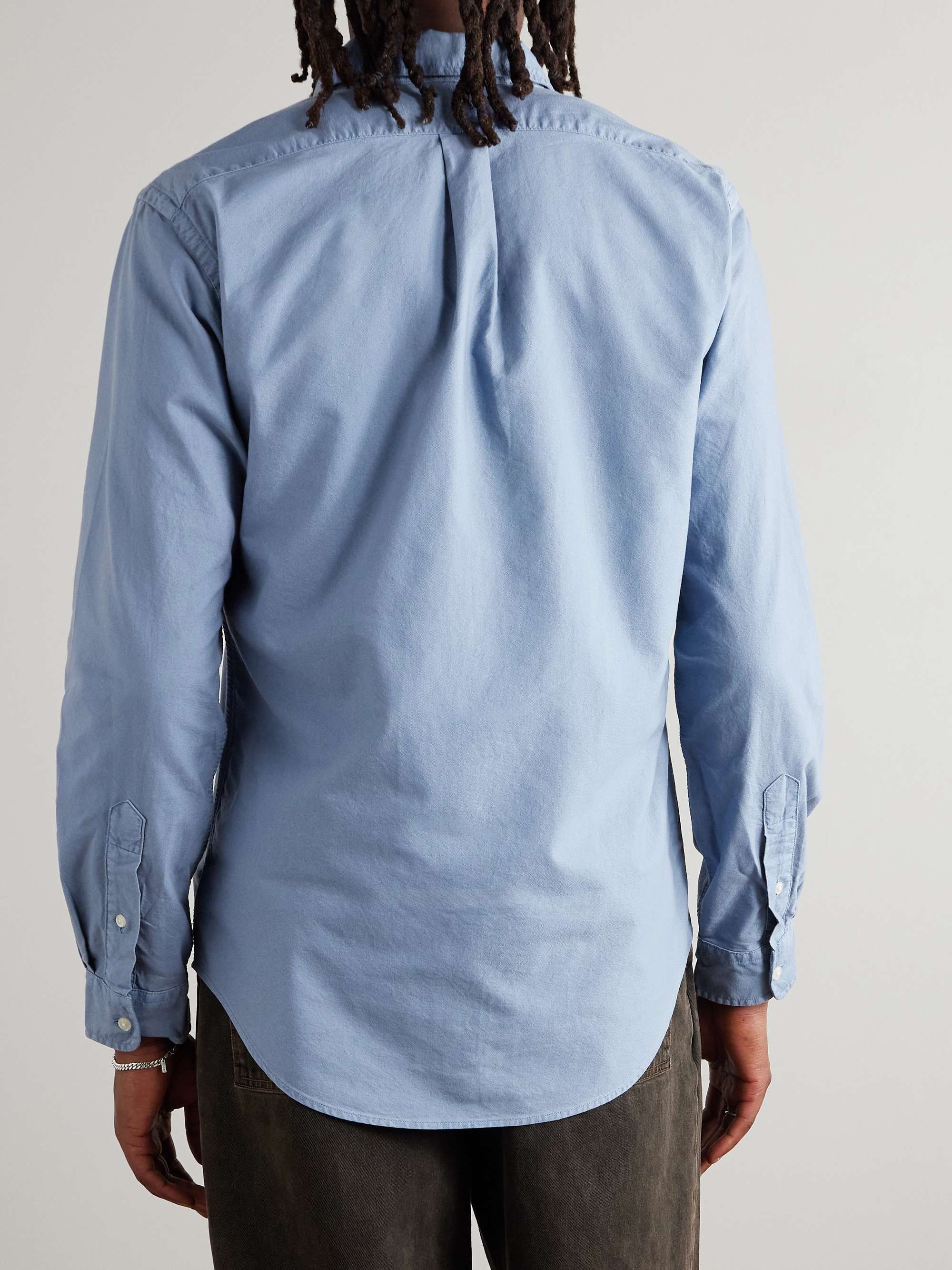 Button-Down Collar Logo-Embroidered Cotton Shirt view