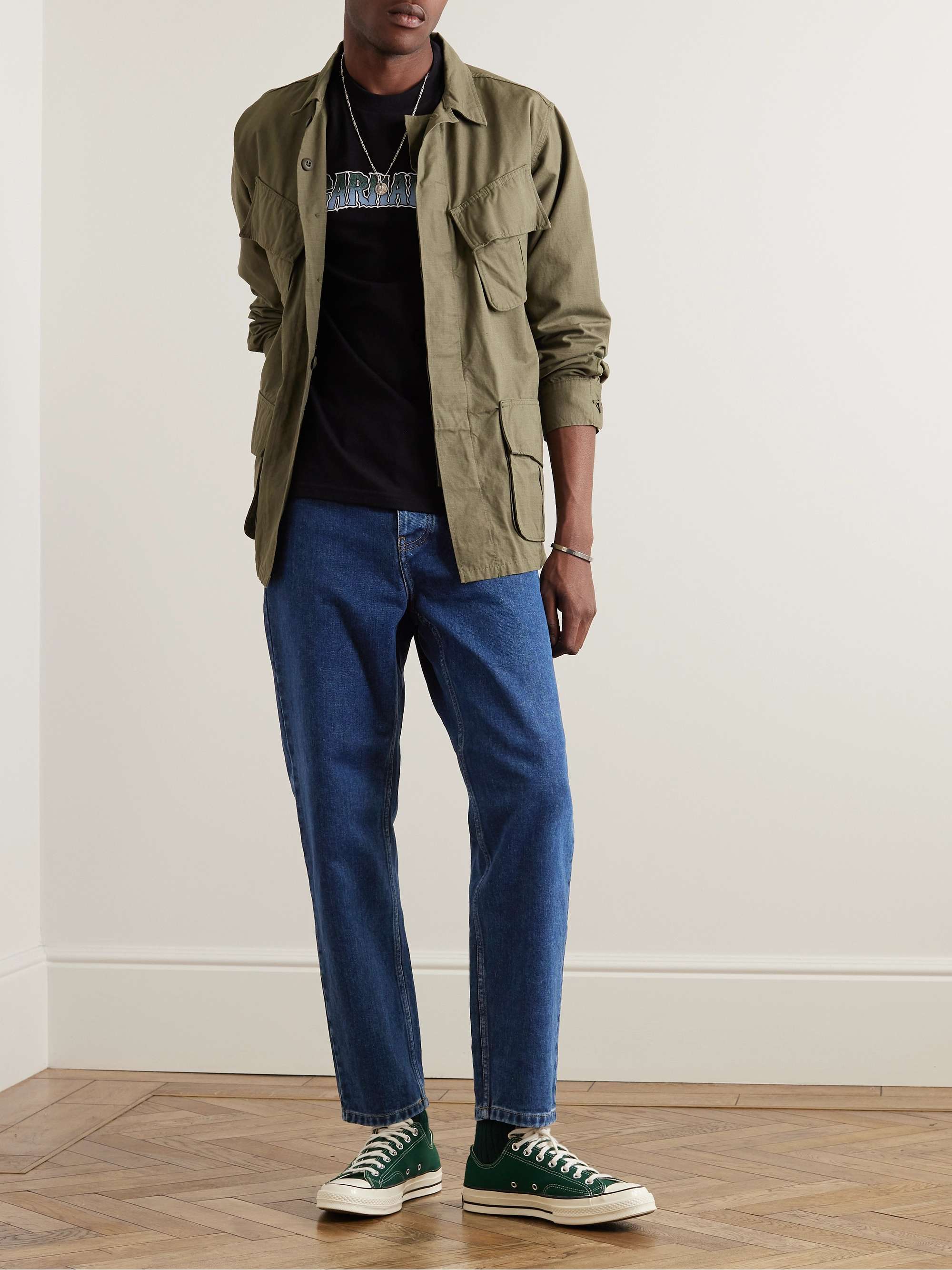 Newel Tapered Logo-Appliquéd Jeans view
