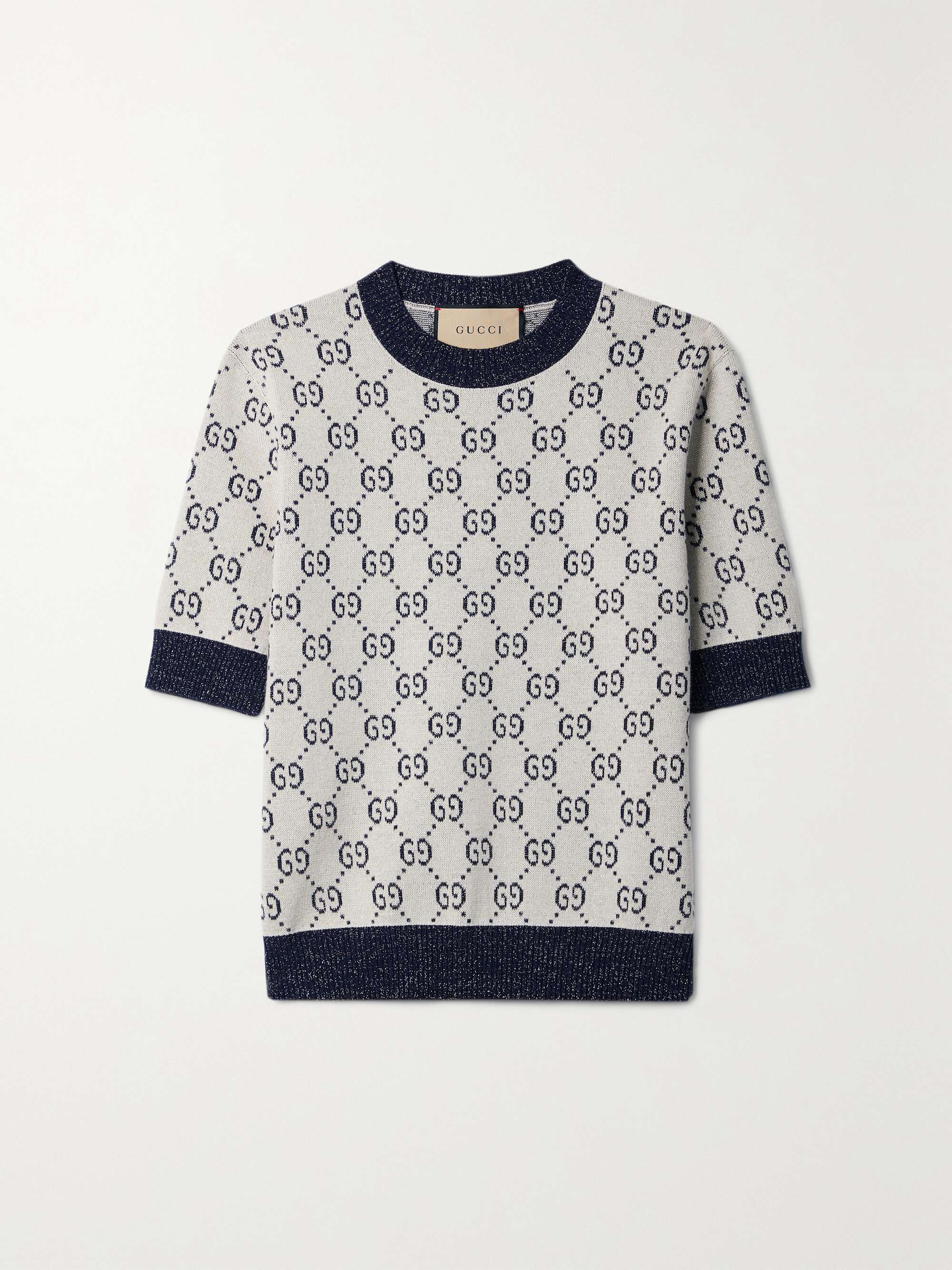 Love Parade metallic jacquard-knit cotton-blend sweater view