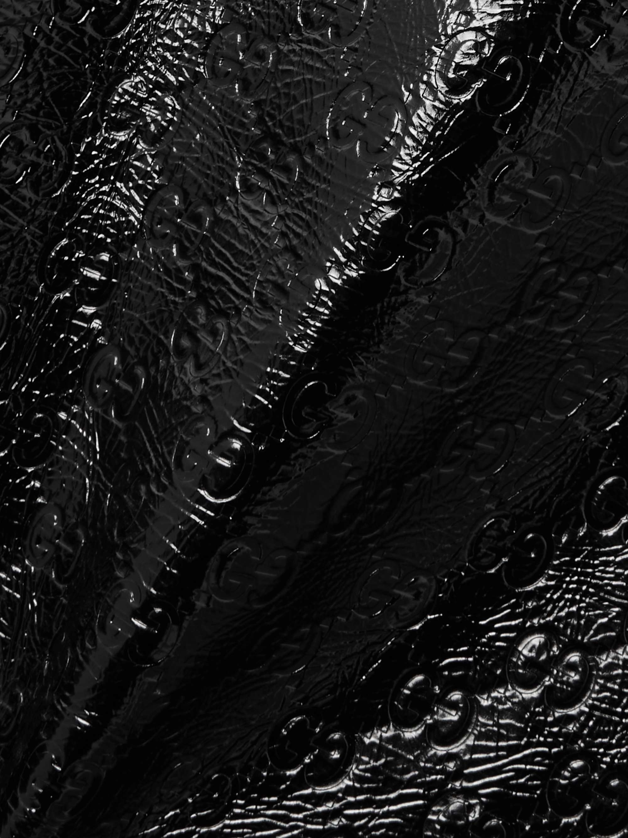 Embossed crinkled patent-leather mini dress view