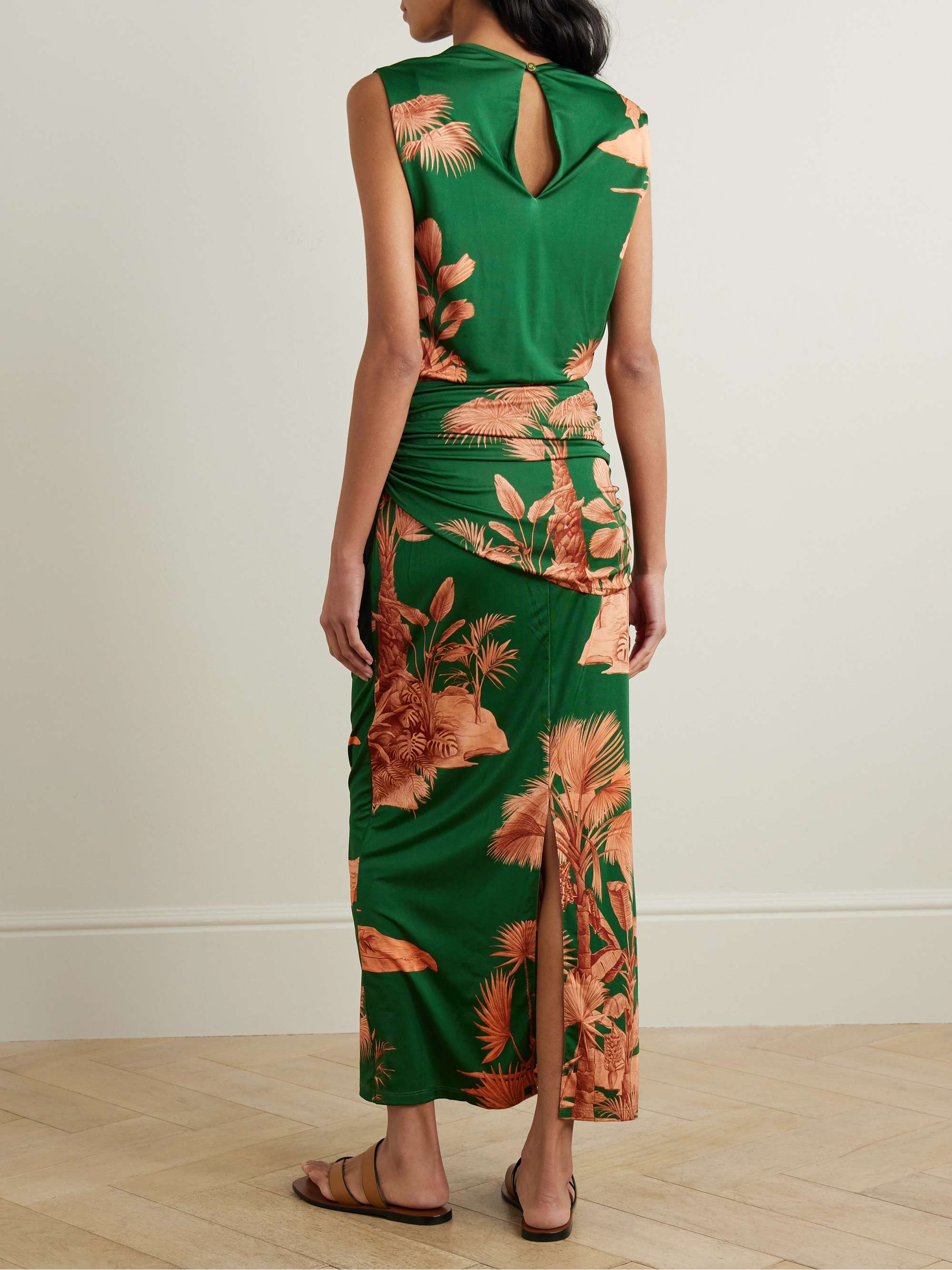 Finding The Way ruched floral-print jersey midi dress view