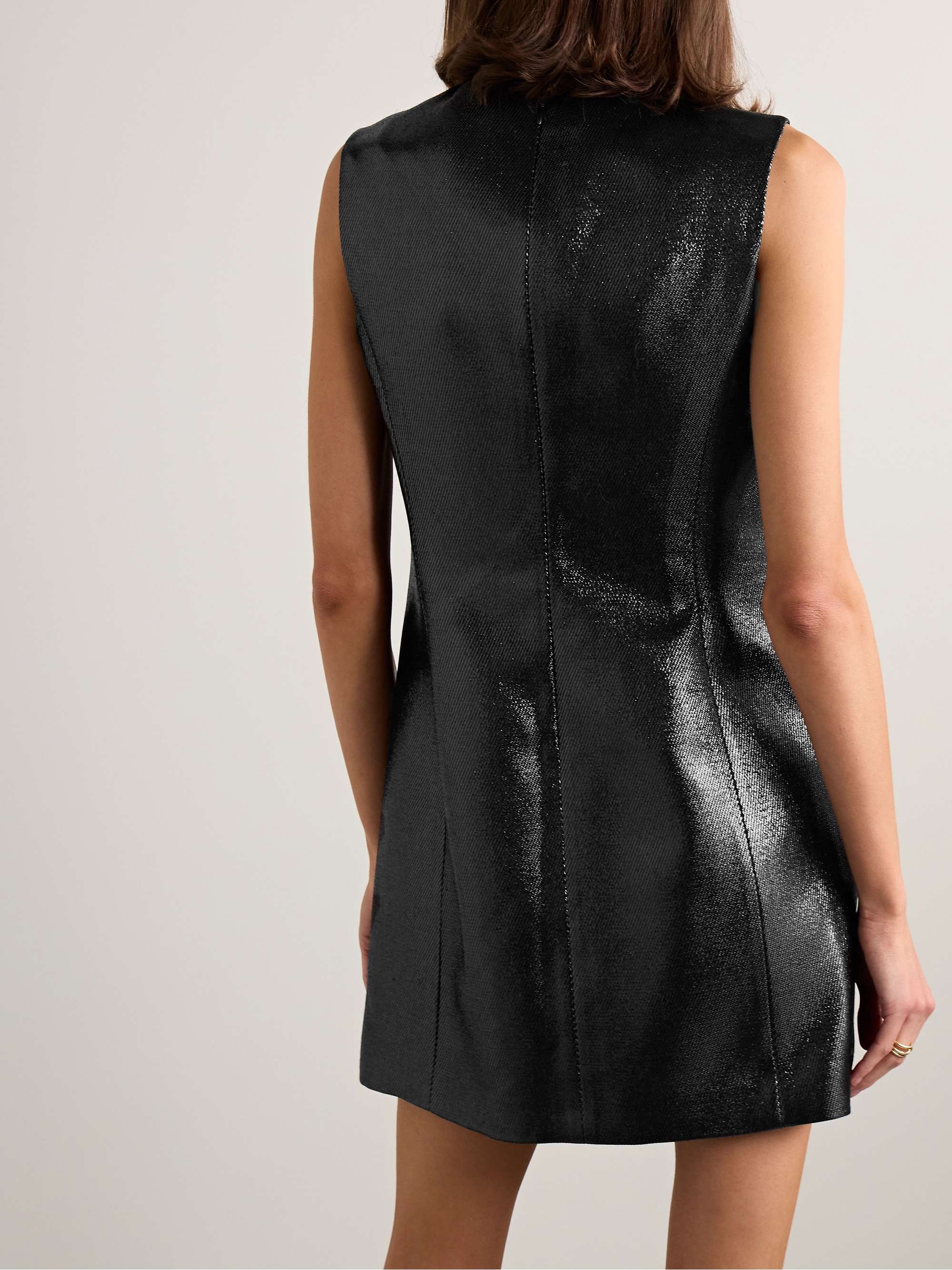 Yara paneled coated wool-blend twill mini dress view