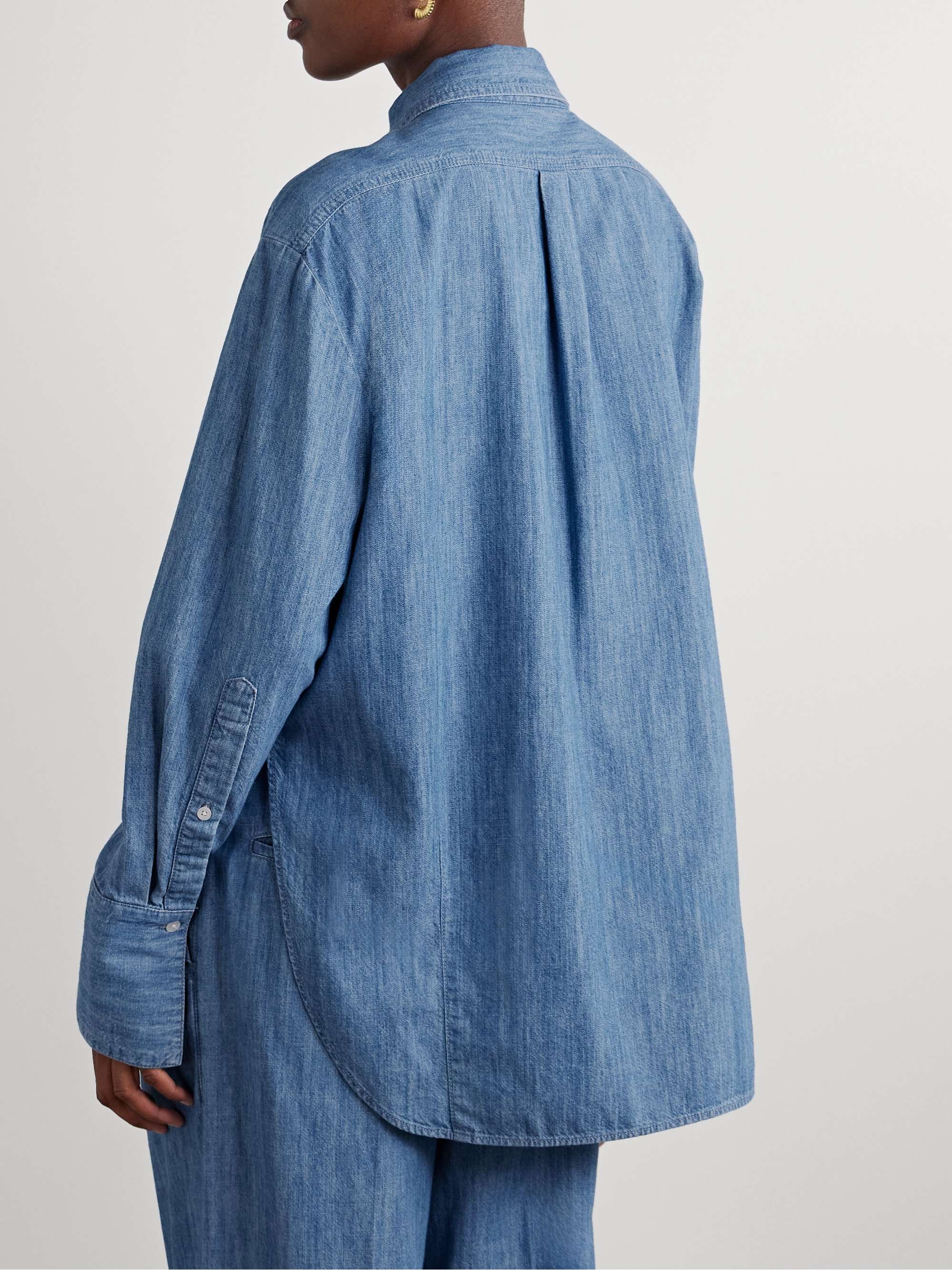 Oversized organic cotton-chambray shirt view