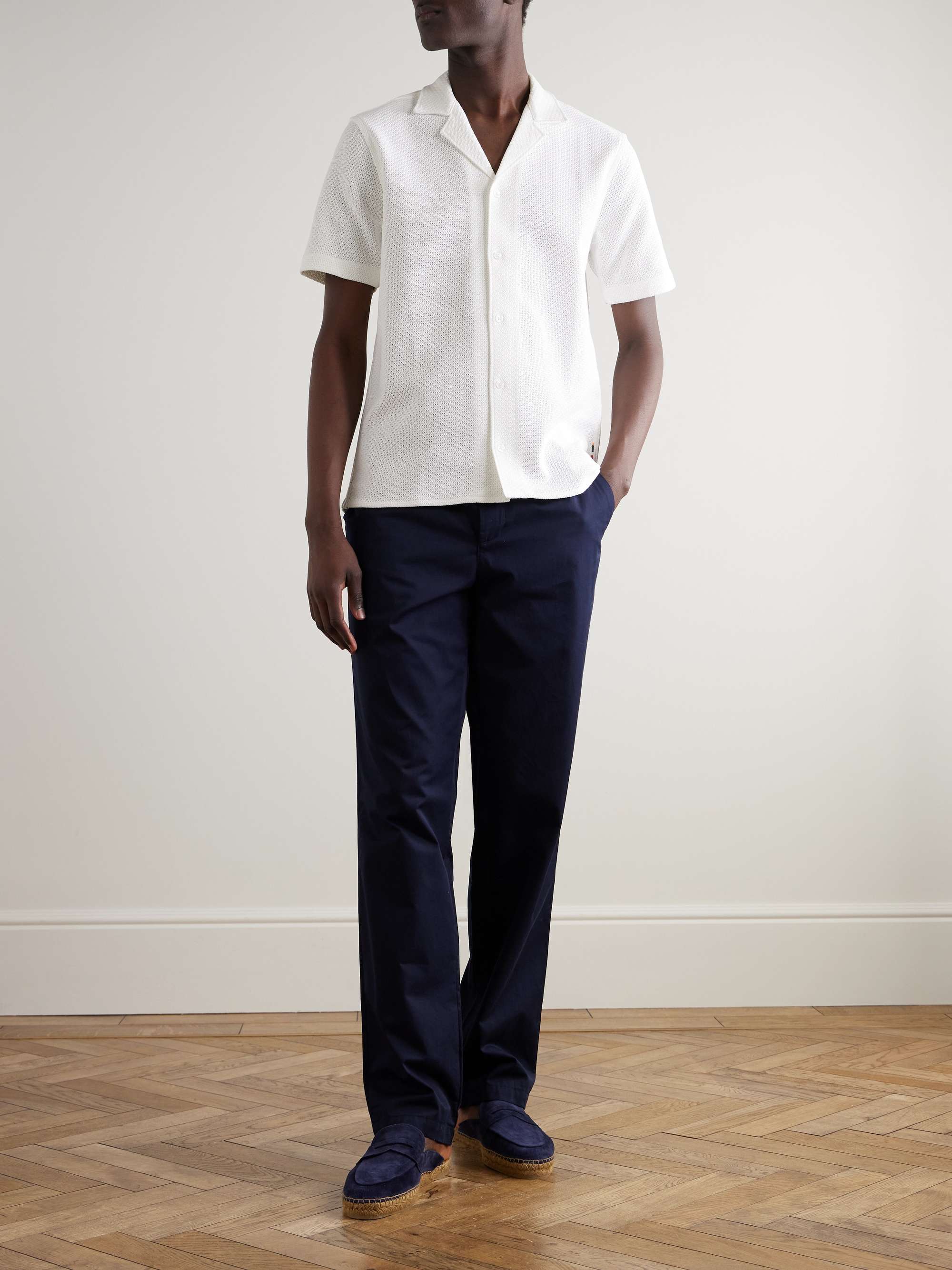 Maitan Camp-Collar Crocheted Cotton Shirt view