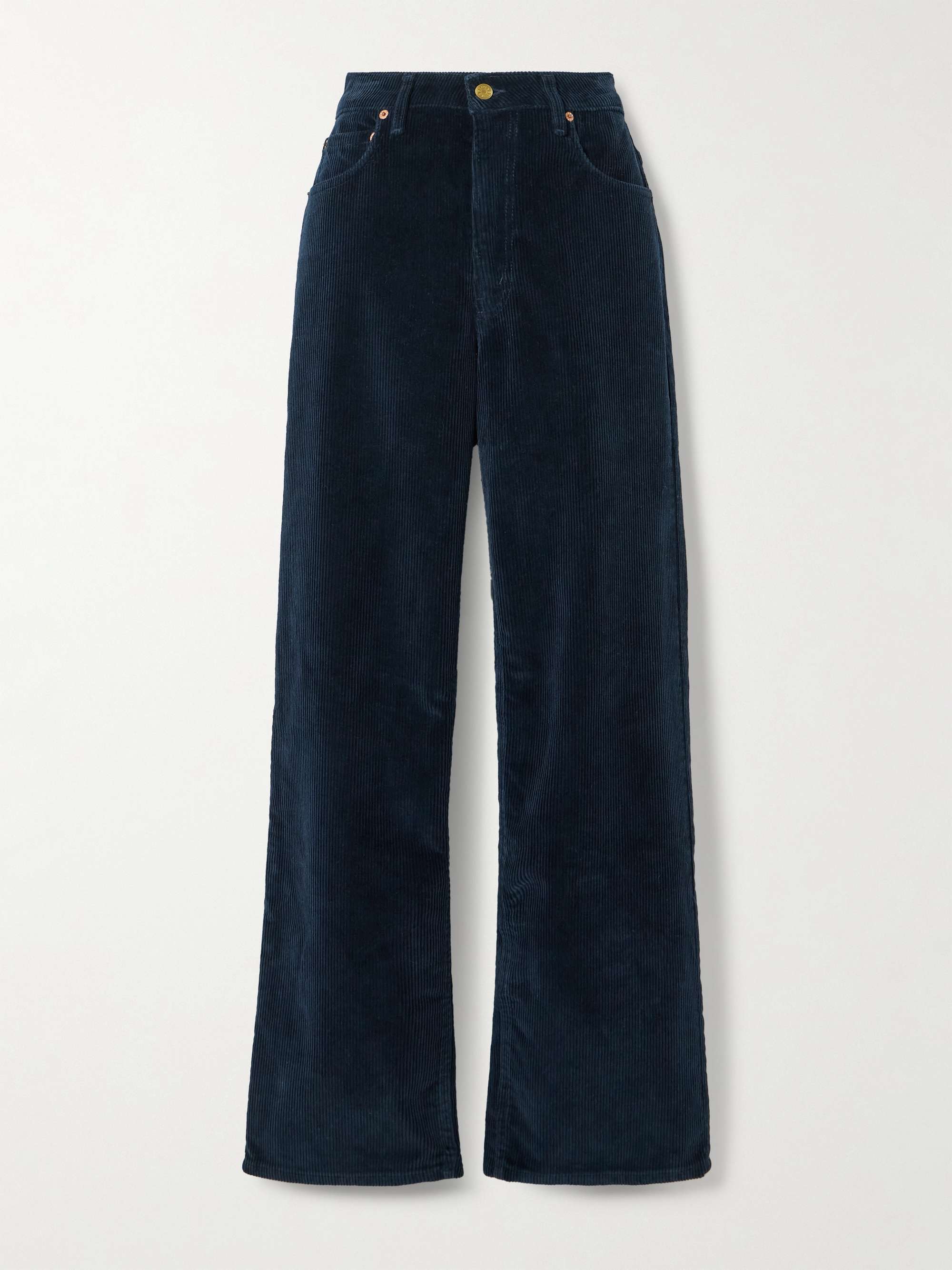 Elissa high-rise wide-leg cotton-corduroy pants view