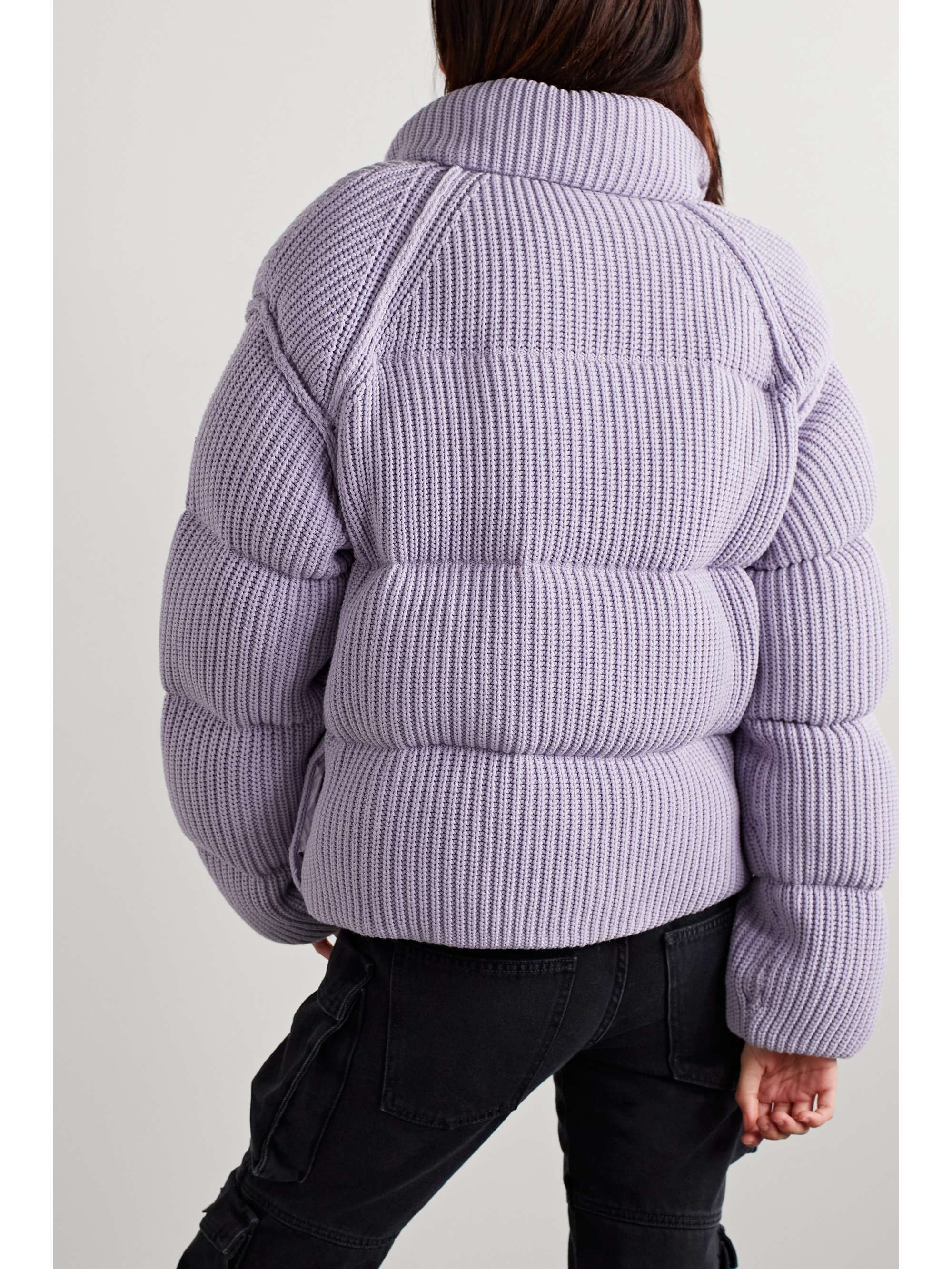 Quilted ribbed-knit down jacket view