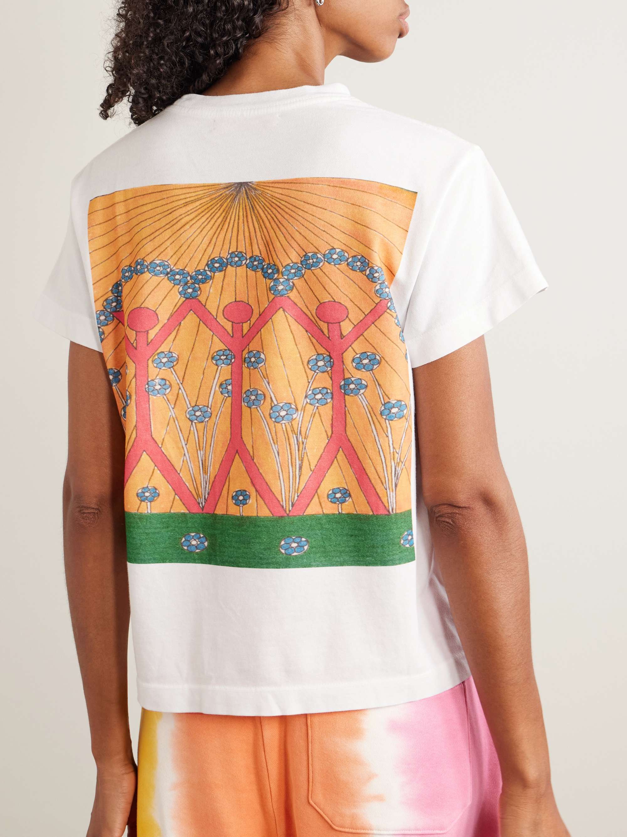 Printed cotton and cashmere-blend jersey T-shirt view