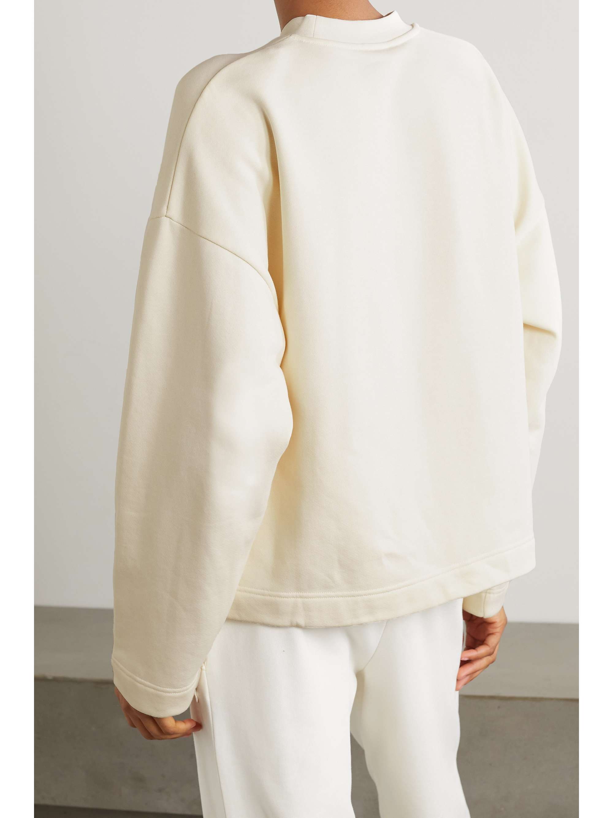 Flocked cotton-blend jersey sweatshirt view