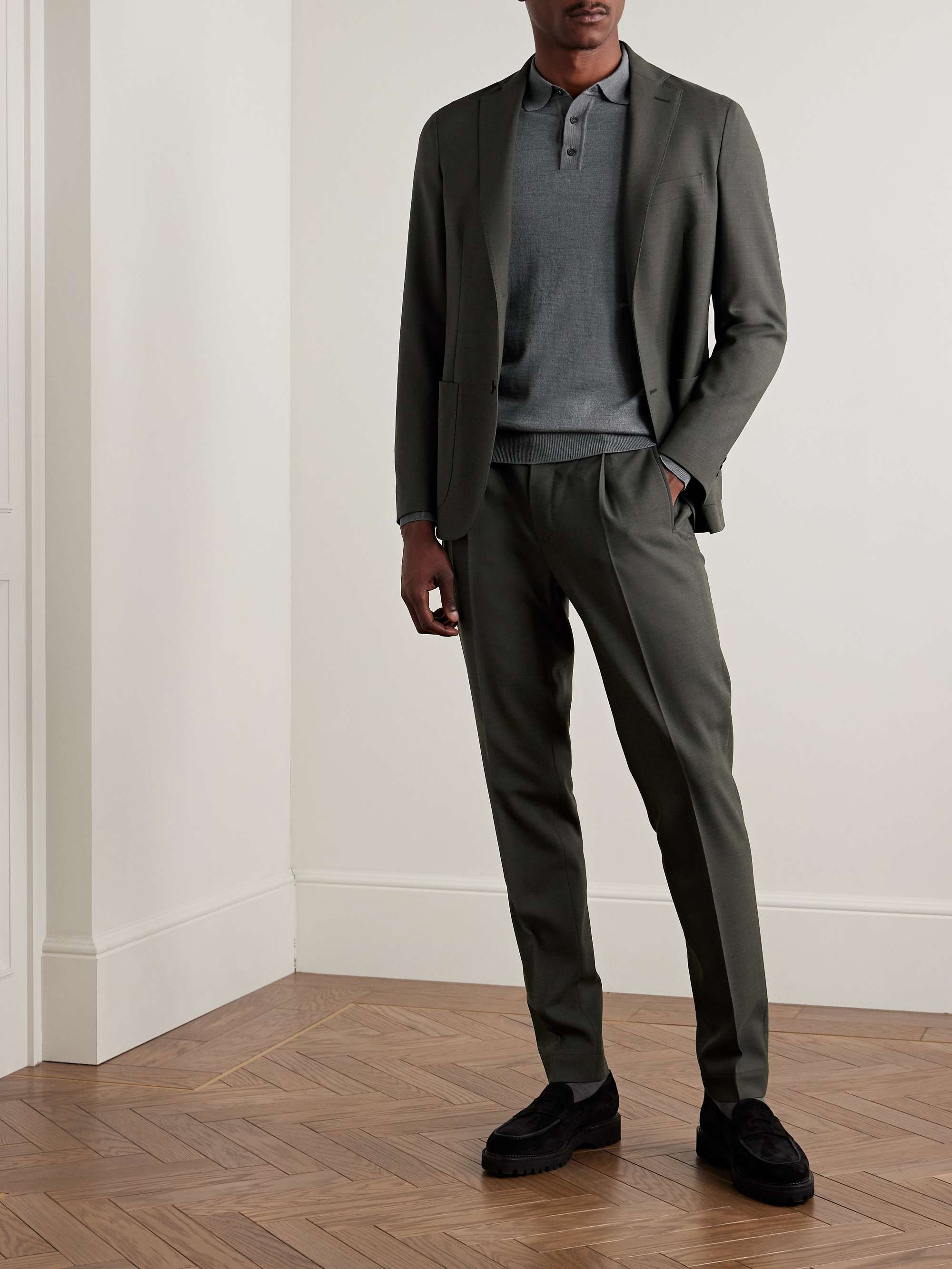 Slim-Fit Virgin Wool-Blend Suit Jacket view