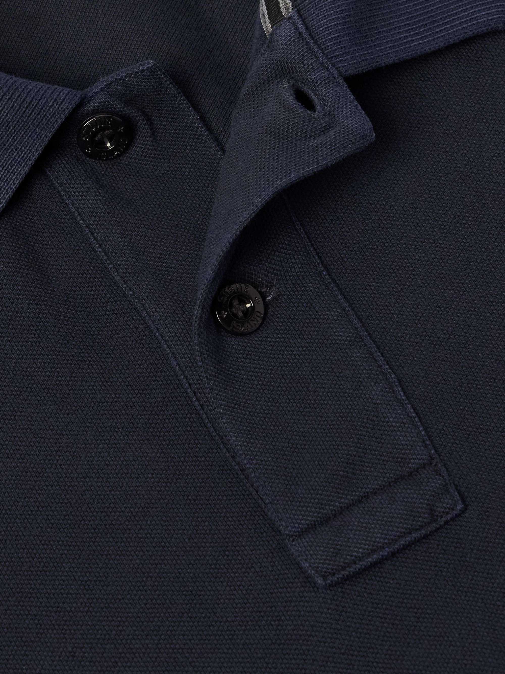 Logo-Appliquéd Garment-Dyed Cotton-Piqué Polo Shirt view