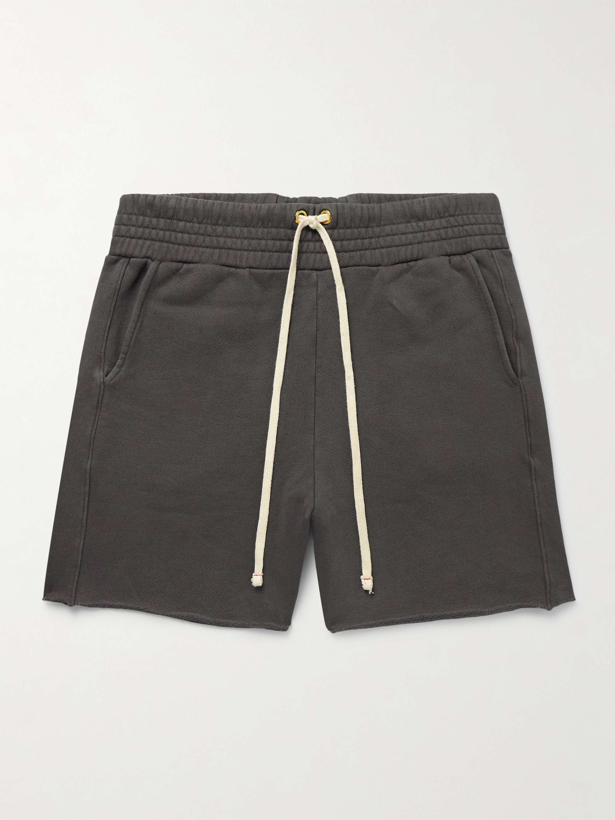 Garment-Dyed Fleece-Back Cotton-Jersey Drawstring Shorts view