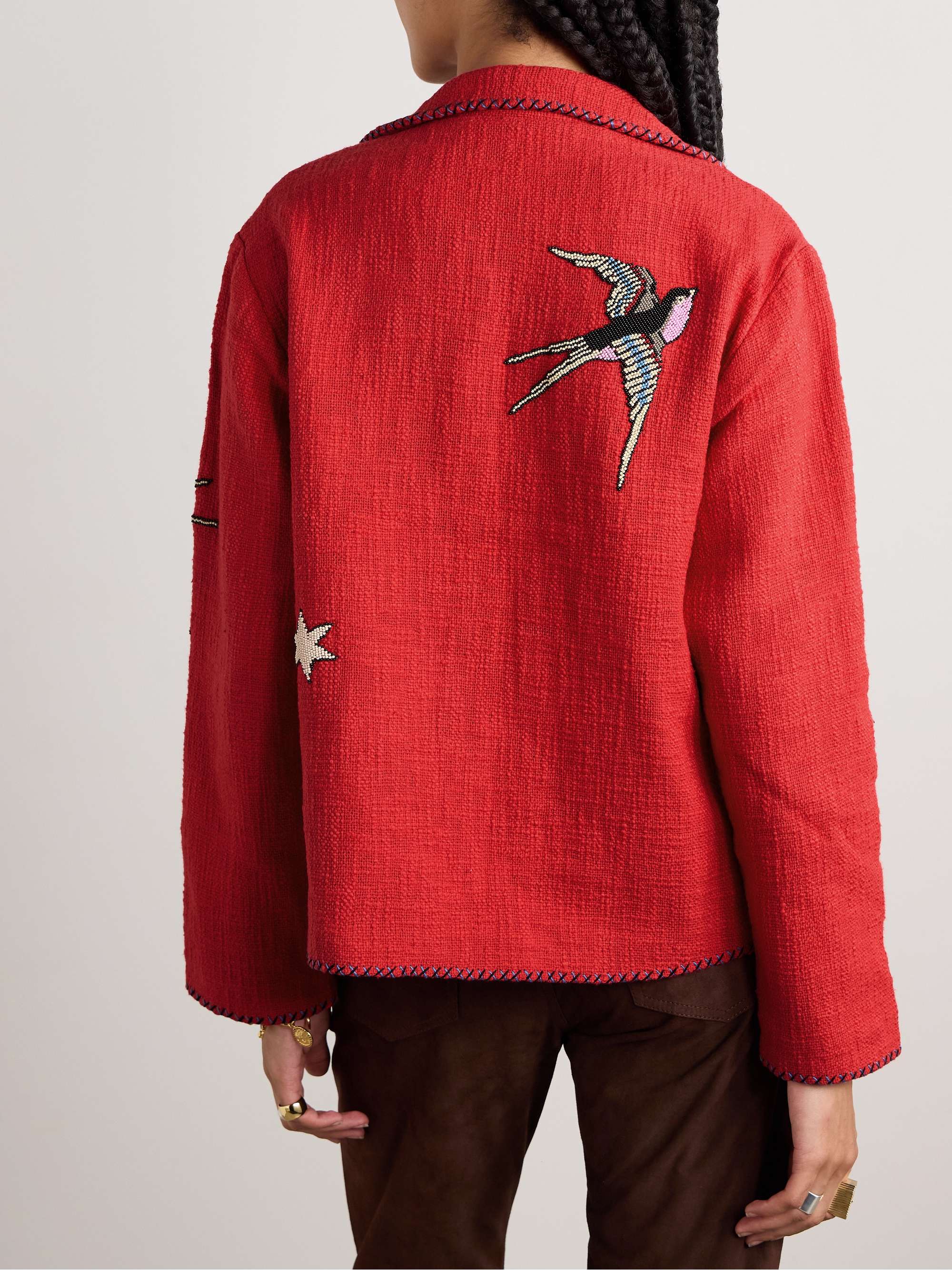 Francis bead-embellished cotton-tweed jacket view