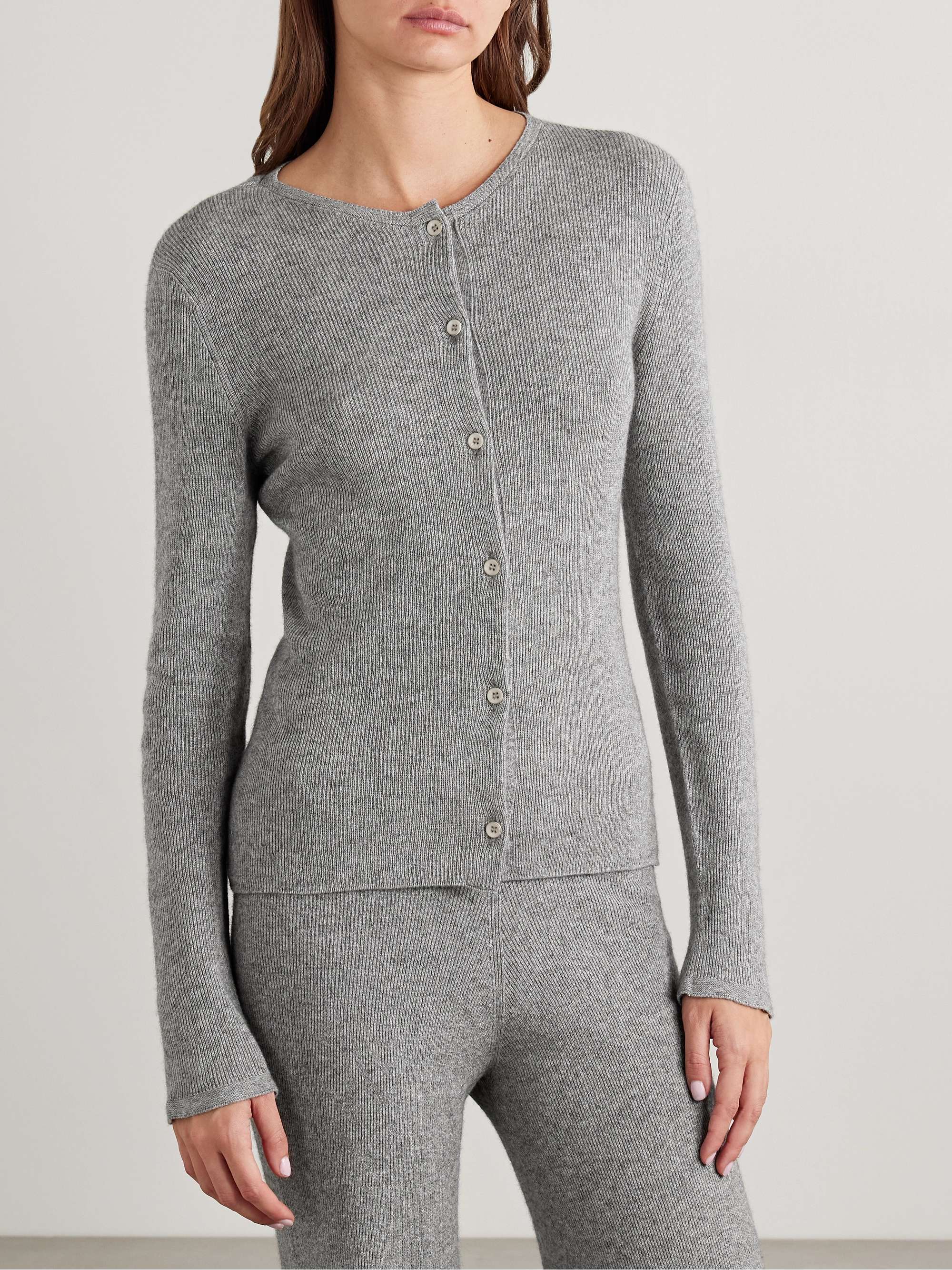 Delicash ribbed cashmere and silk-blend cardigan view