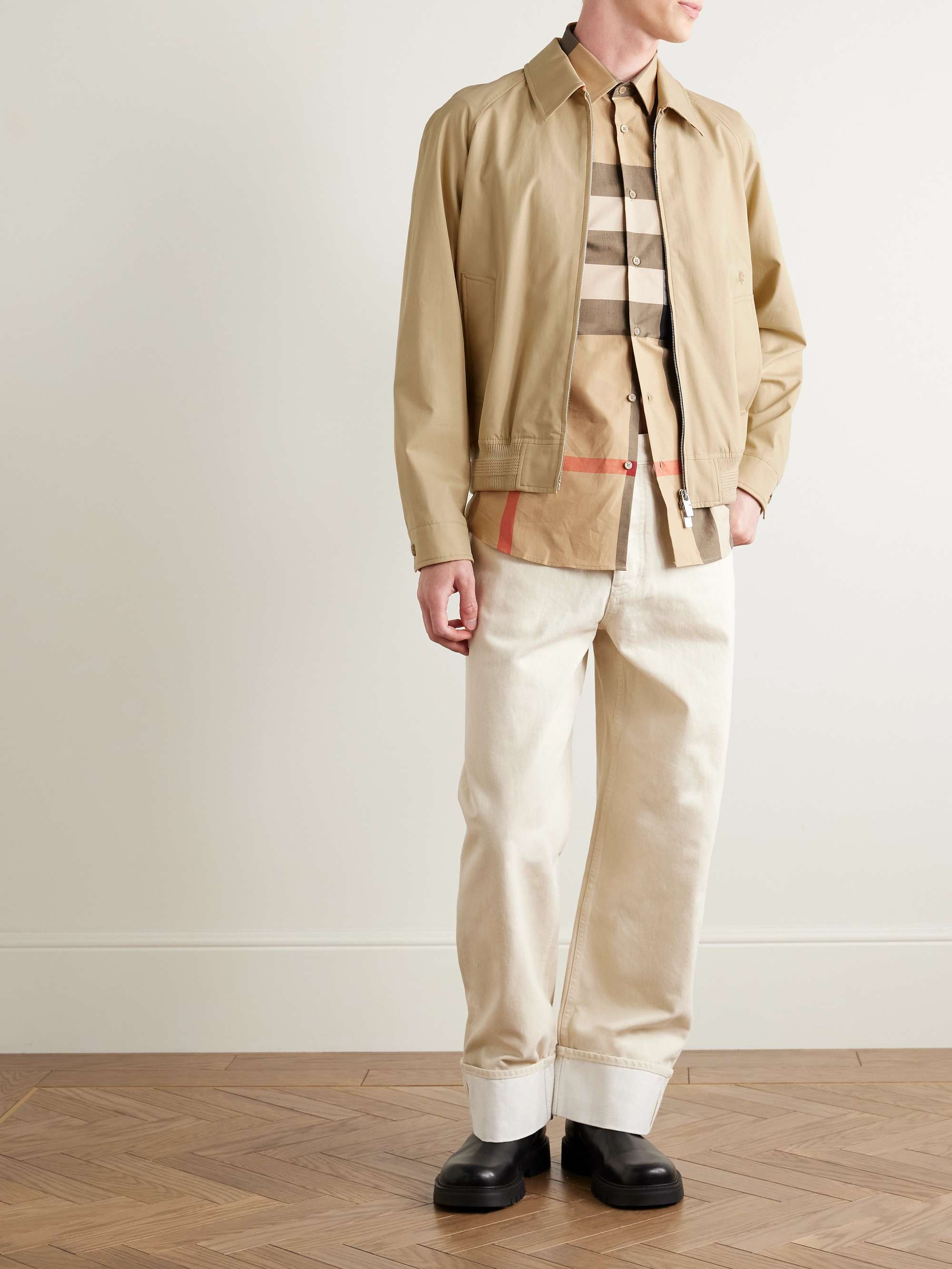 Logo-Embroidered Cotton-Twill Harrington Jacket view