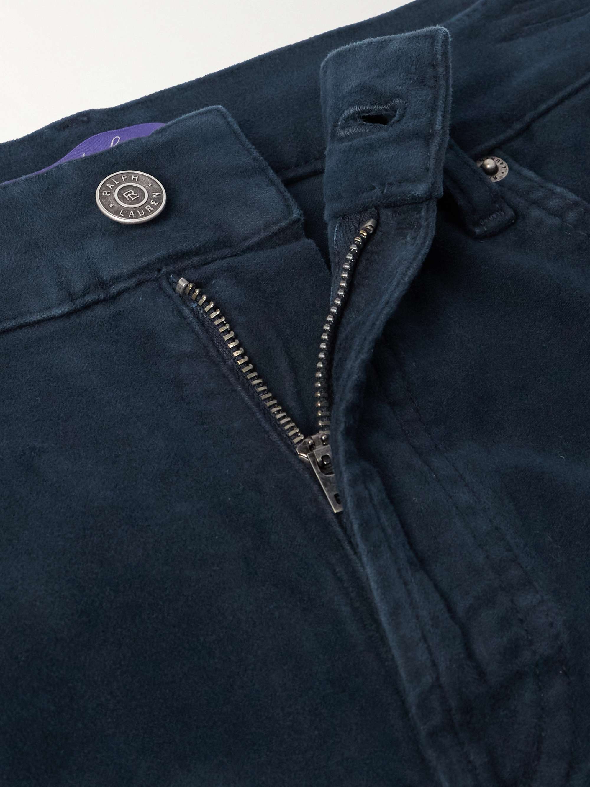 Slim-Fit Straight-Leg Garment-Dyed Cotton-Blend Moleskin Trousers view