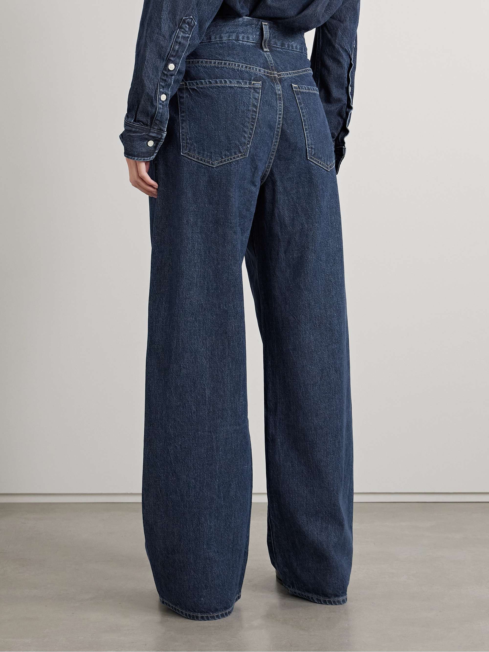 Petra pleated high-rise wide-leg jeans view